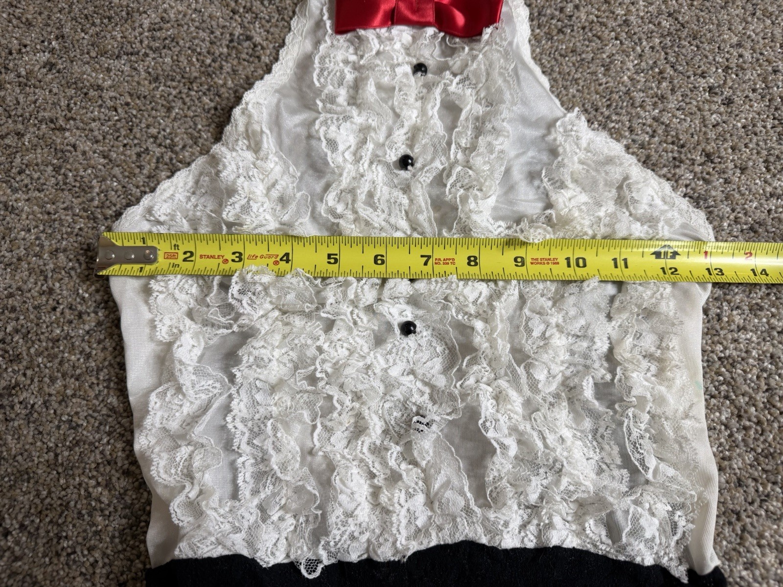 VTG Andrea Kristoff Escante Lace Teddy Ruffle Halter Cutout Tuxedo Sz Small