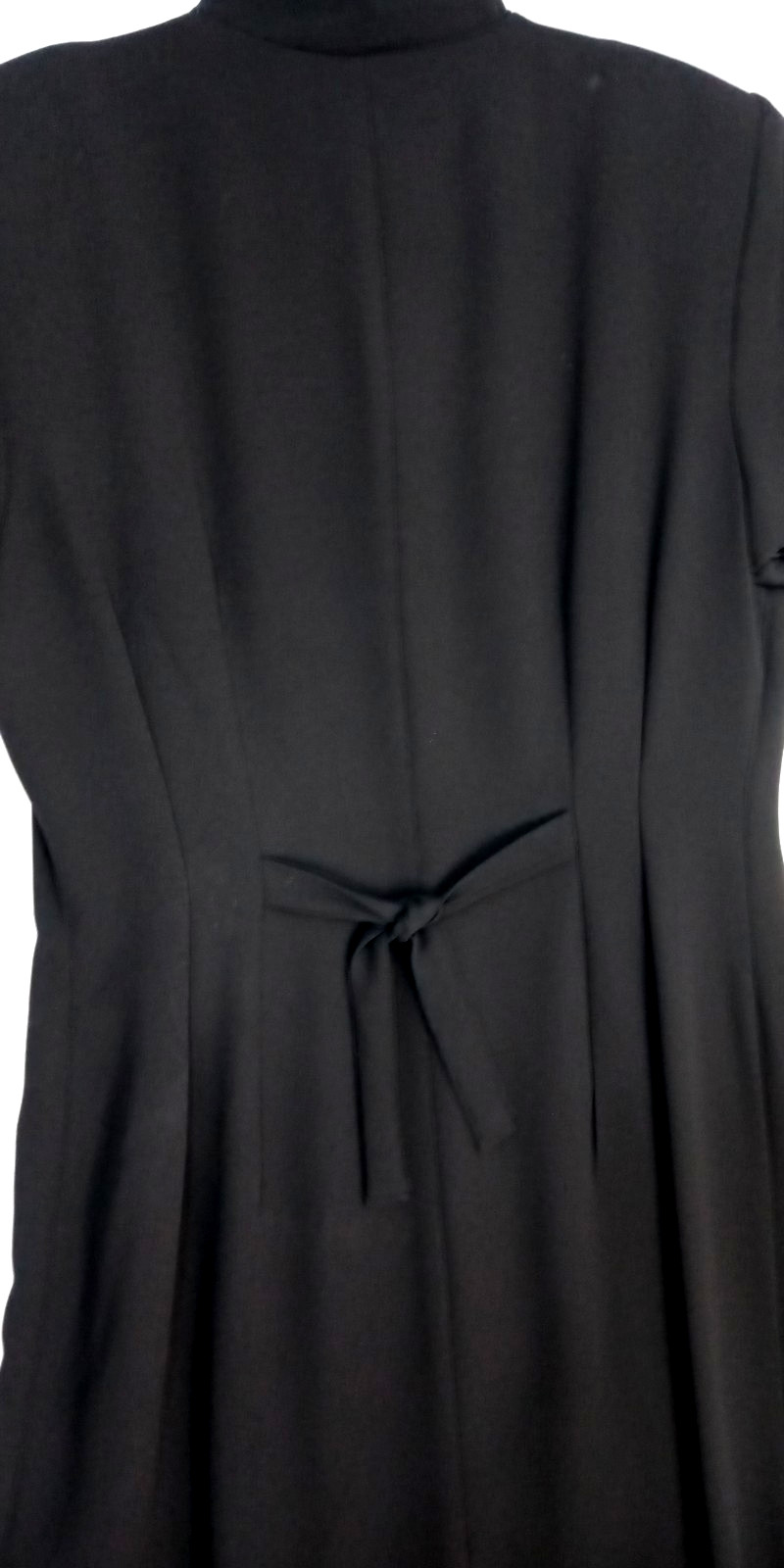 Vintage Maggie London Dress Women’s 12 Long Buttons Short Sleeve Tie 90s Y2K