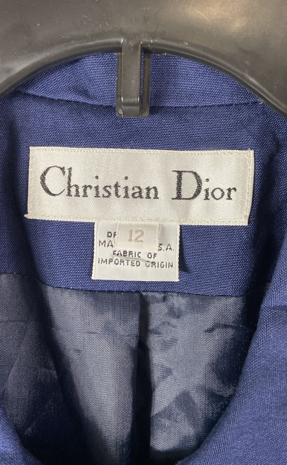 Christian Dior Women’s Vintage 90s Navy Blue Multi Button Blazer Jacket Sz 12