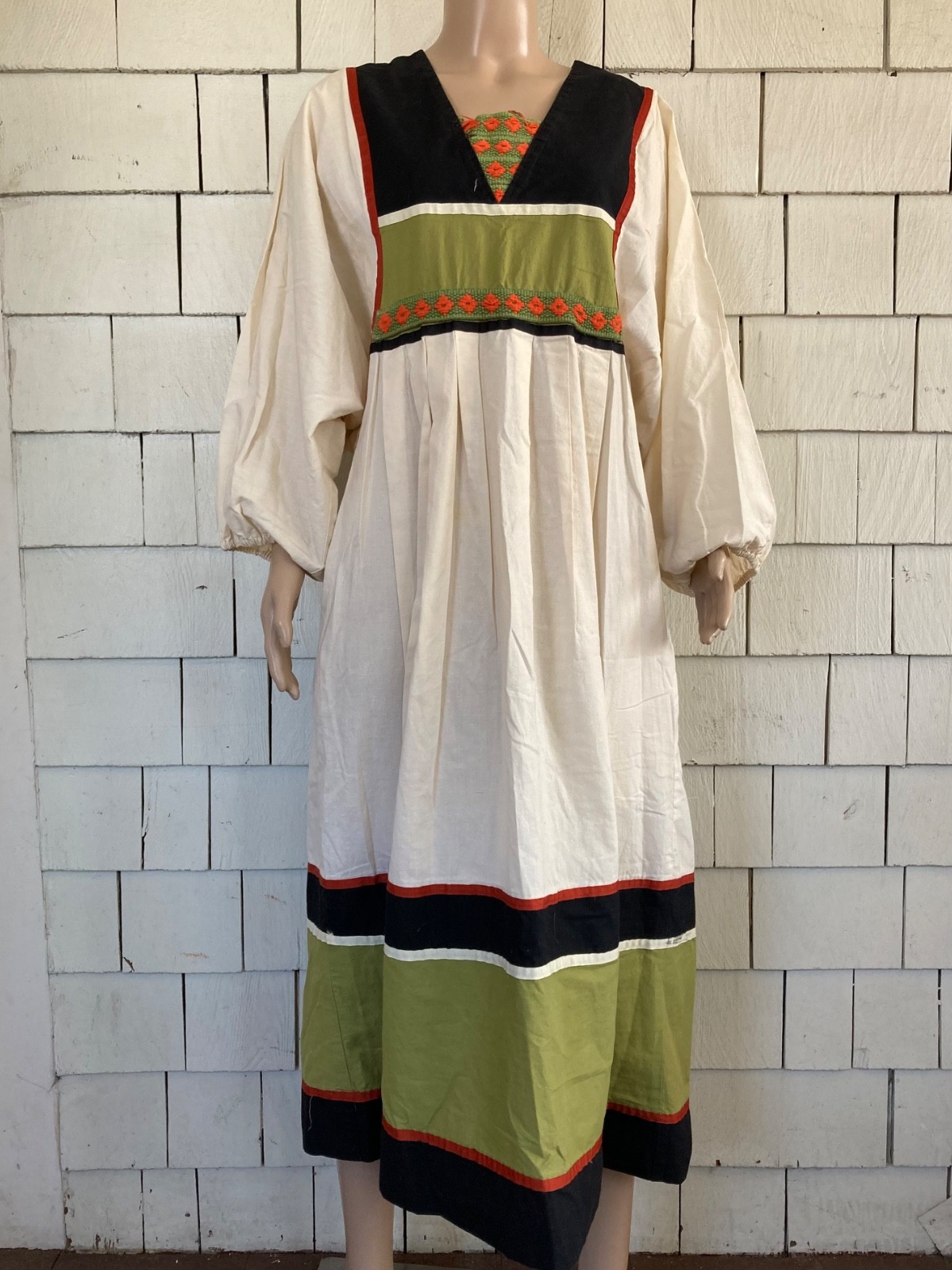 Vintage Festive Cottagecore 1970s Krist Gudnason California Dress Size Small
