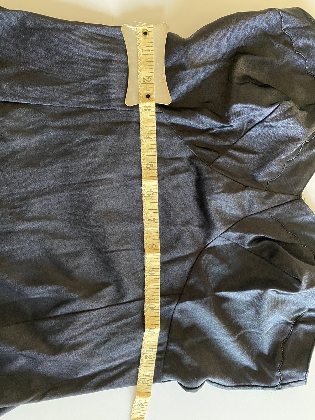 Vtg 1940s Sears Black Slip Short 32 Nylon Adjustable Straps Stretch See Hem XS