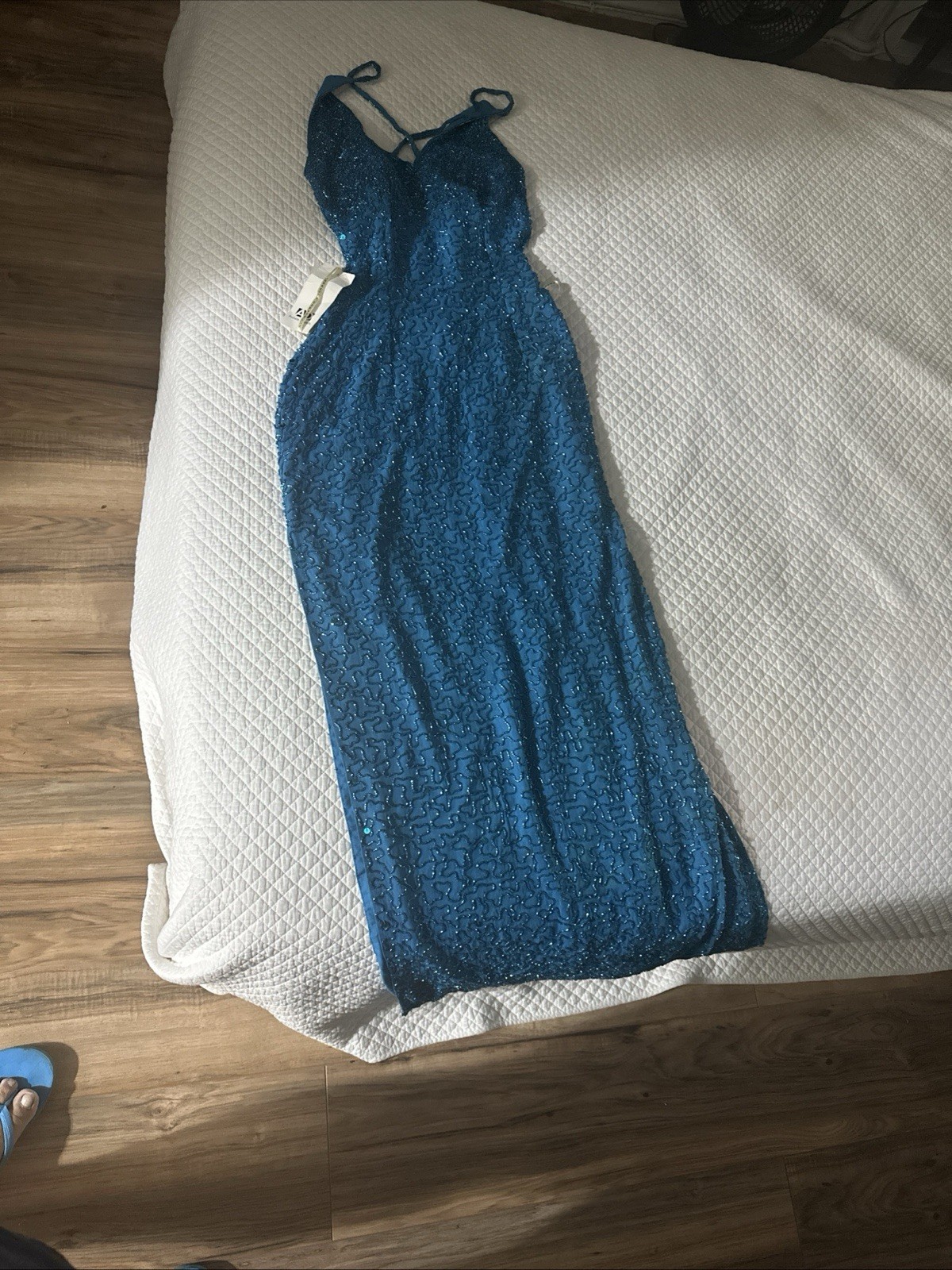 Vintage Andretta Donatello Maxi Dress Silk Blue Color Size M Never Used