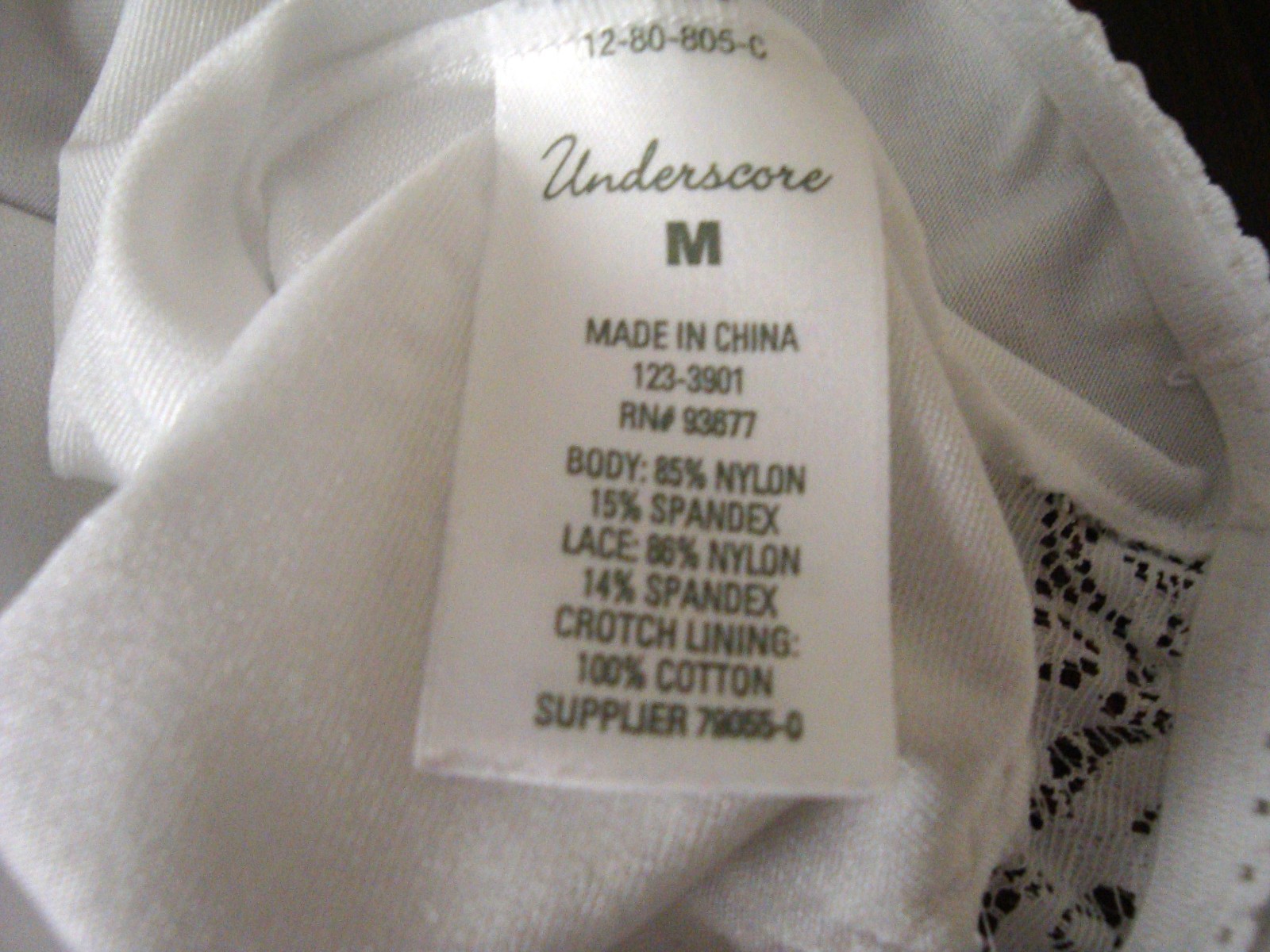 Lot of 2 Underscore M Satin & Lace Shaper Brief Panty White Vintage