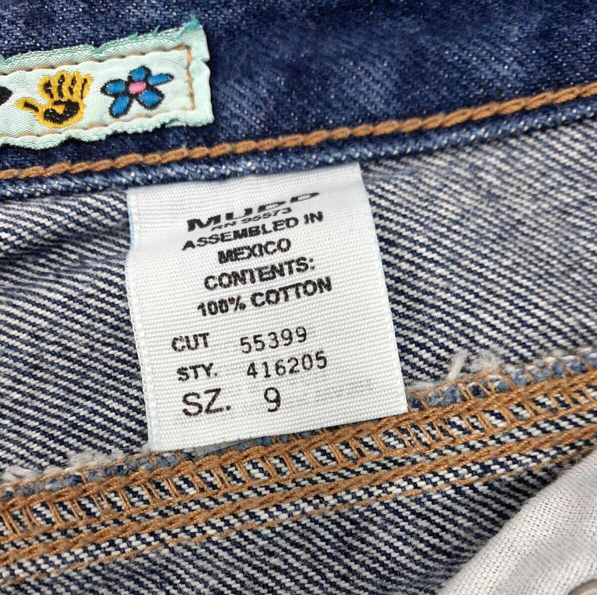 MUDD Jeans Women Size 9 Blue Vintage Low Rise Hip Hugger Y2K Bell Flare Leg NEW