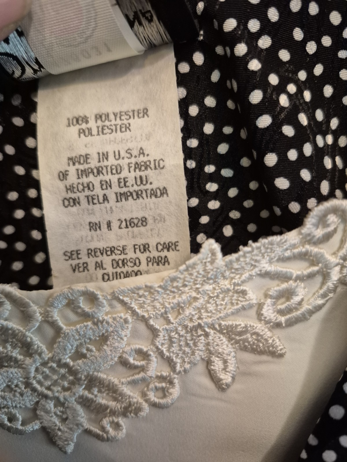 Vtg Breli Originals Size 18 Black W/white Polka Dots Dress With Pockets