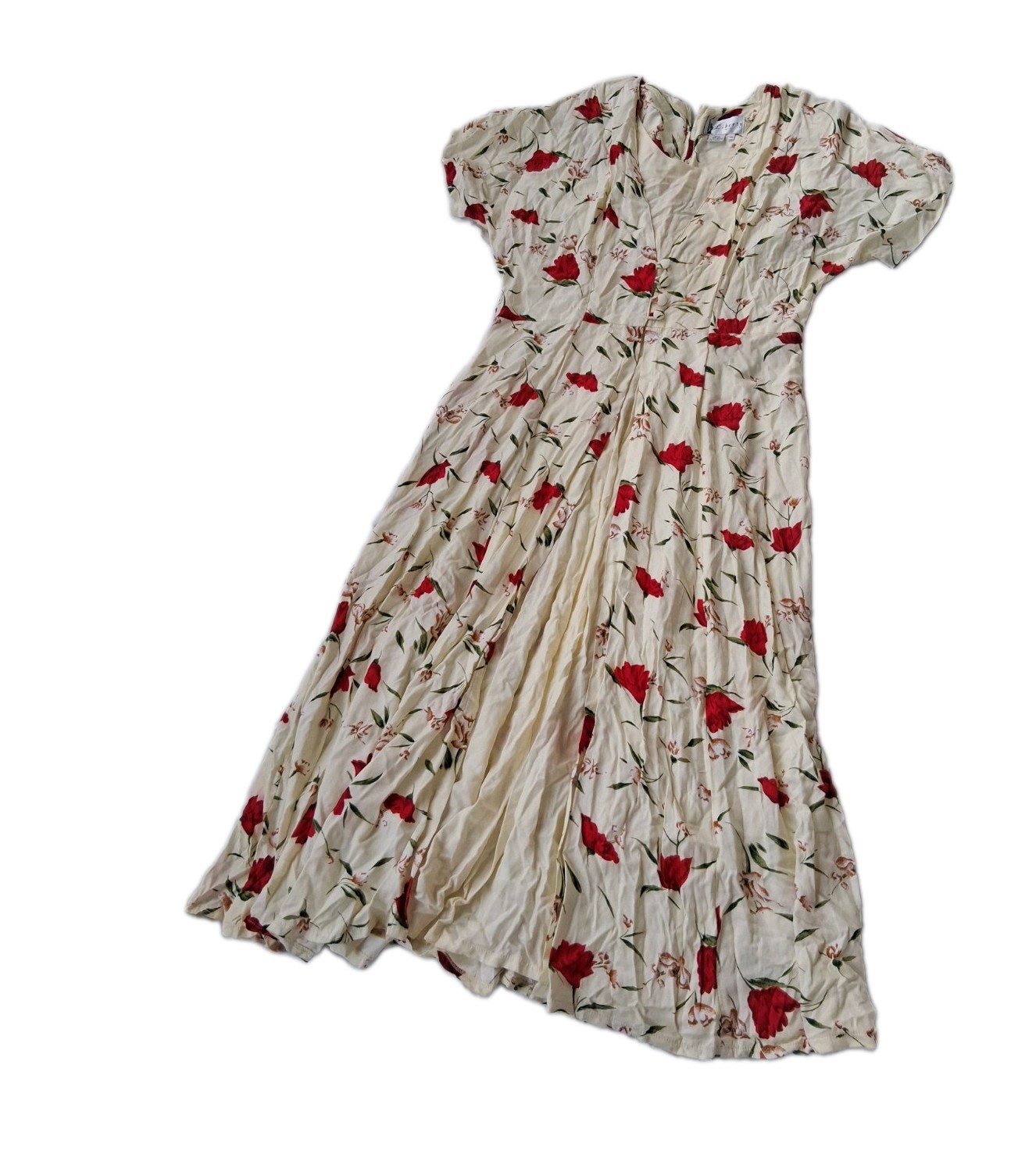 Beautiful Vintage Liberty By I.C.I 90’s Rayon Floral Tie Back Maci Dress M Med
