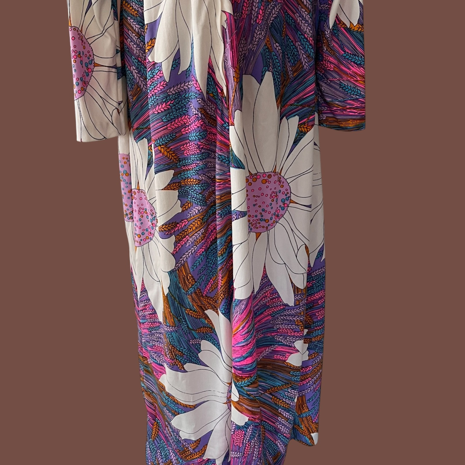 Vintage 70s Floral Maxi Dress : Hostess Dress, Hippie, Flower Power