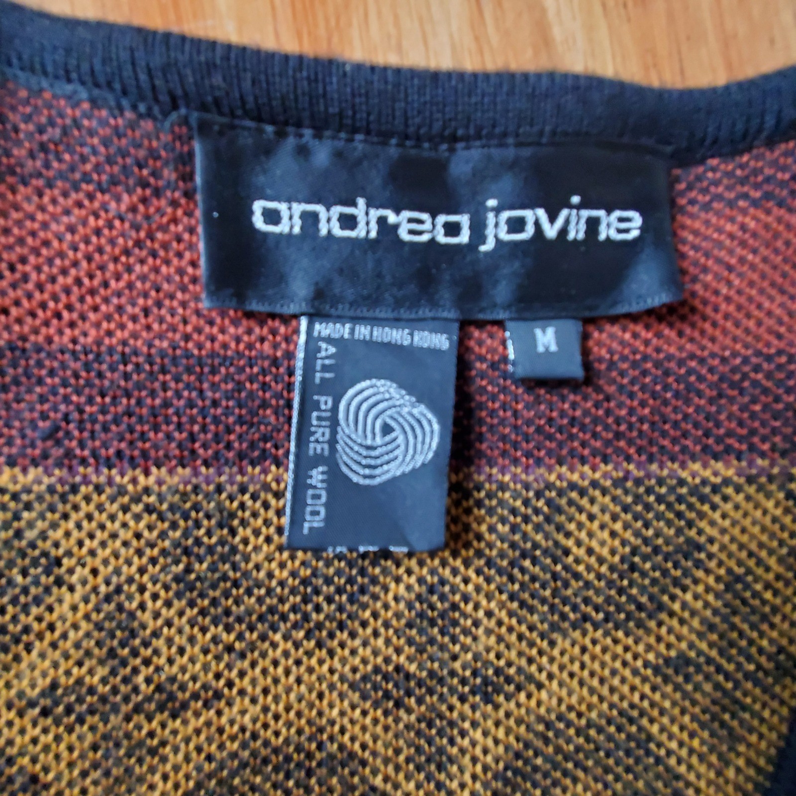 Vintage Andrea Jovine Pure Wool Long Sweater Vest Duster Medium Boho Fair Isle