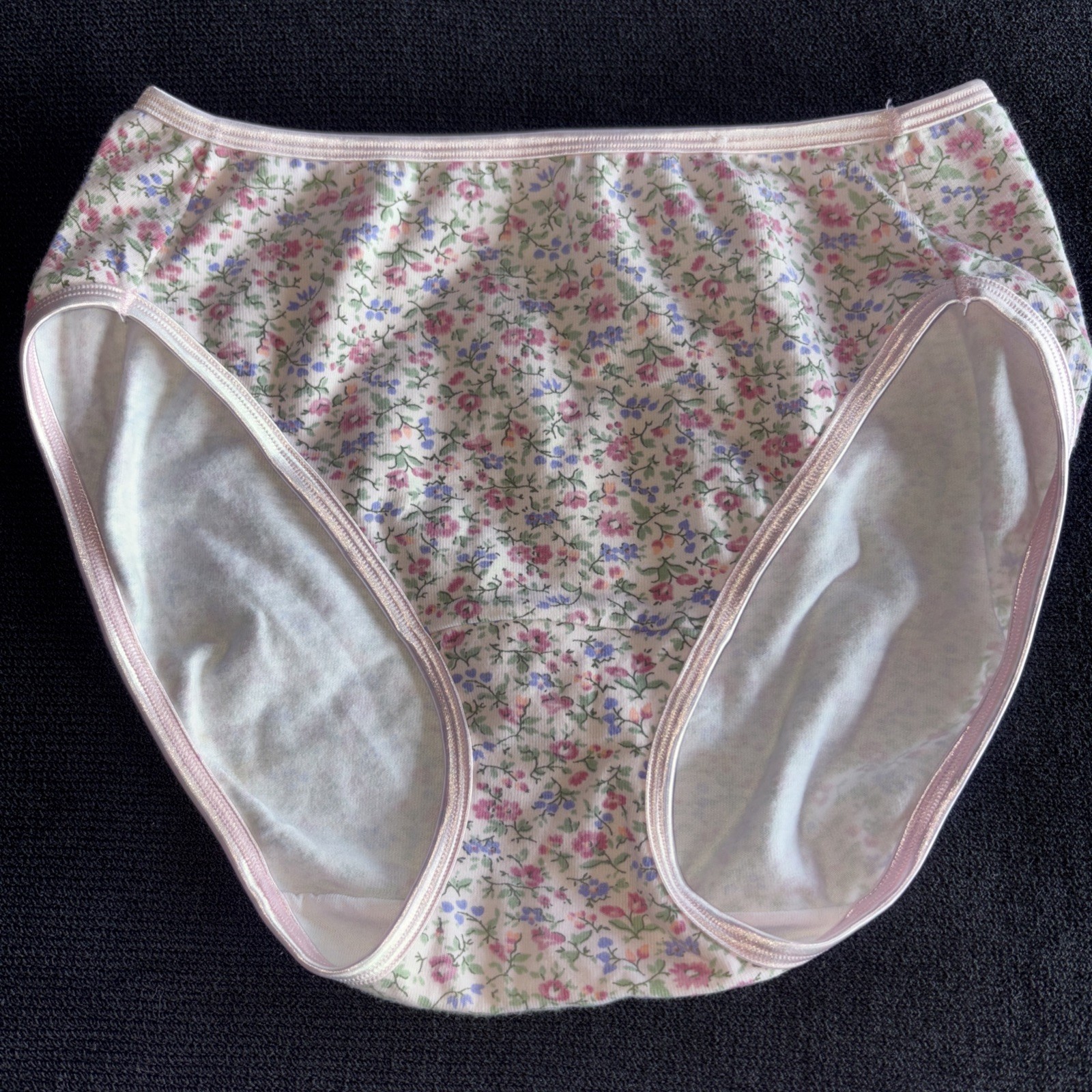 Vanity Fair Y2K 18-321 6 M Floral Cotton Vintage Hi-Cut Bikini Underwear Panties