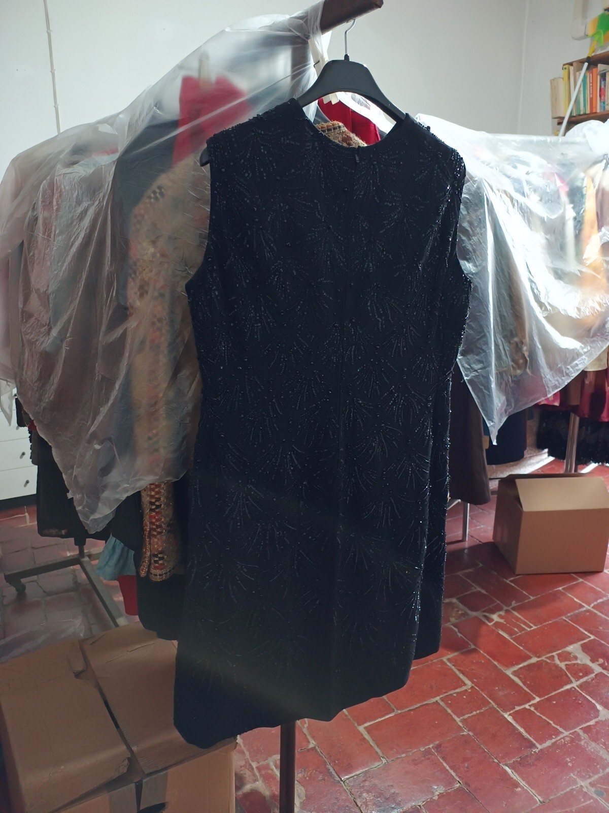 Vintage Wool Tailored Dress, Size L, See Measurements, Excellent Condition