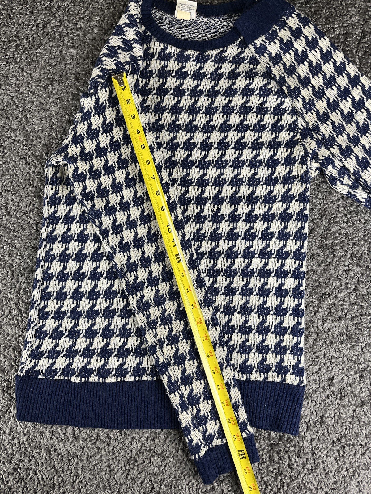 Vintage Expressions By Campus Houndstooth Women’s Sweater XL (FLAW) 80’s