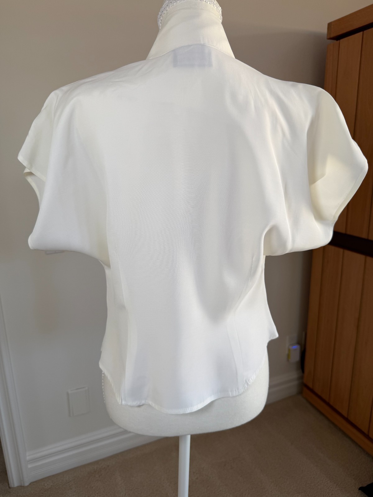Vintage 90s Anxiety Pleated Shawl Collar Blouse Gold Heart Buttons