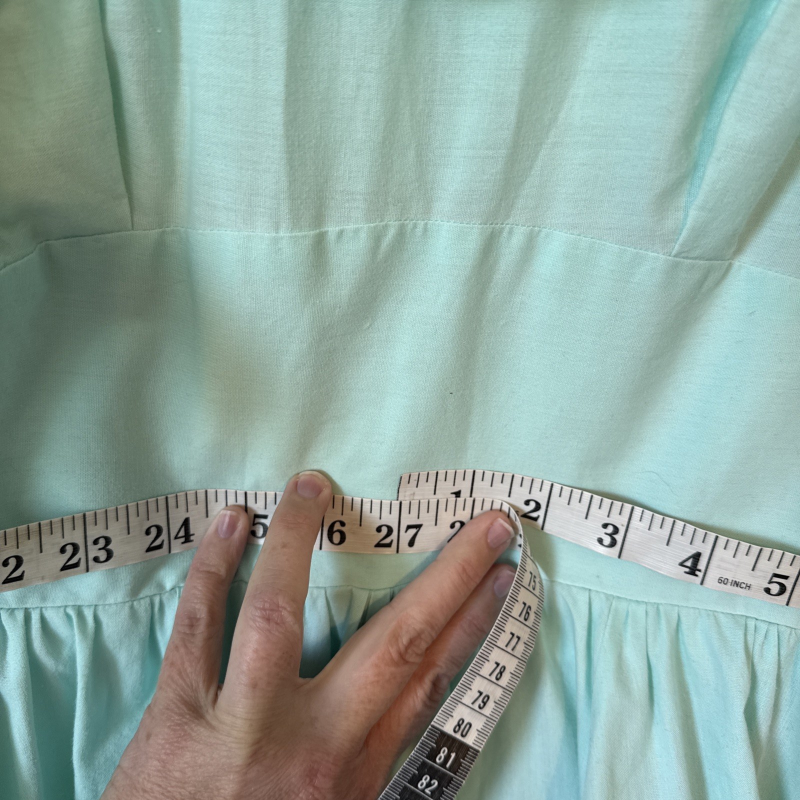 Vintage Large Square Dance Dress Mint Green Lace Prairie Western Cottagecore