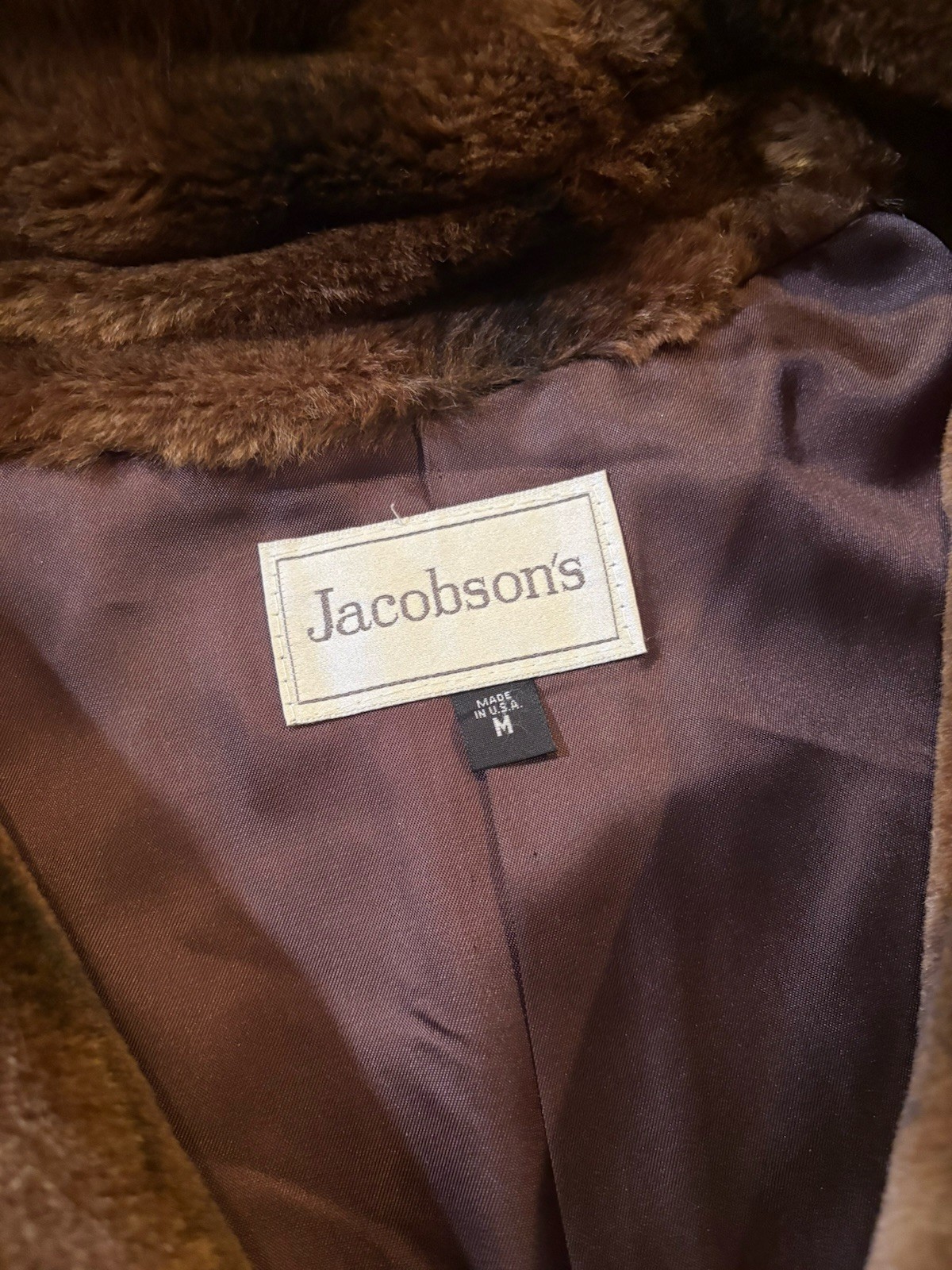 Vtg Jacobson’s Made In The USA Faux Fur Winter Coat. Size