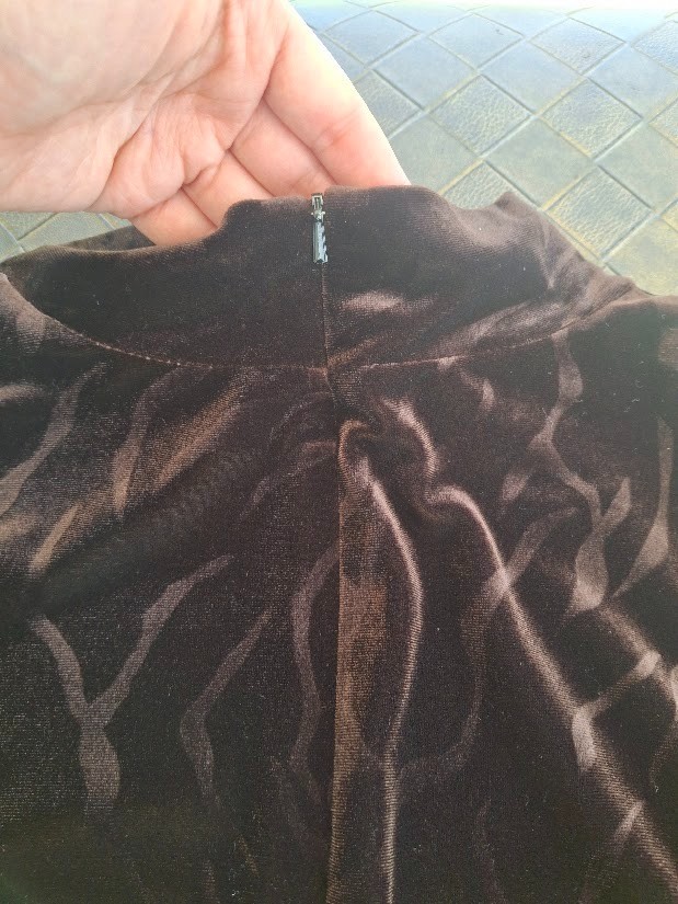 Vintage 90s Carole Little Chocolate Brown Velvet Maxi Dress 14 Animal Print Goth