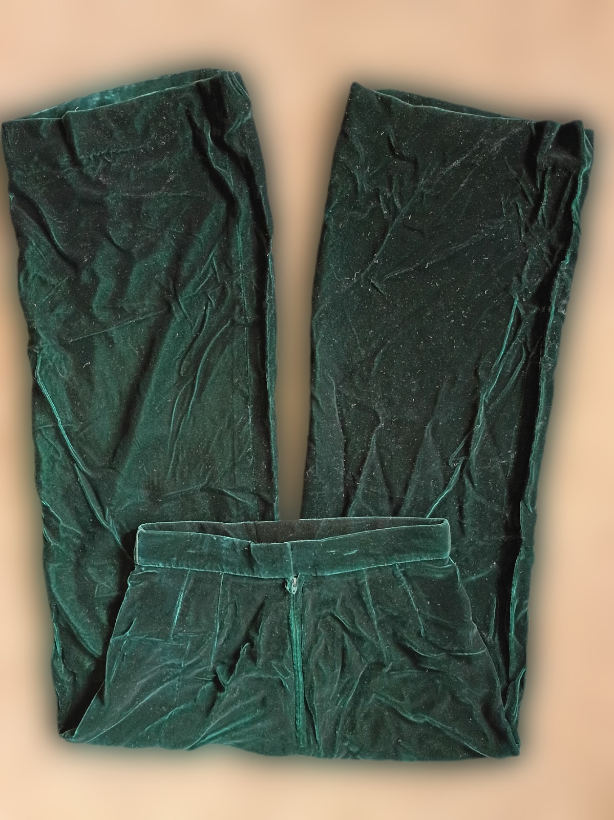 Intuitions By Kathy Manning – Green Crushed Velvet Pants