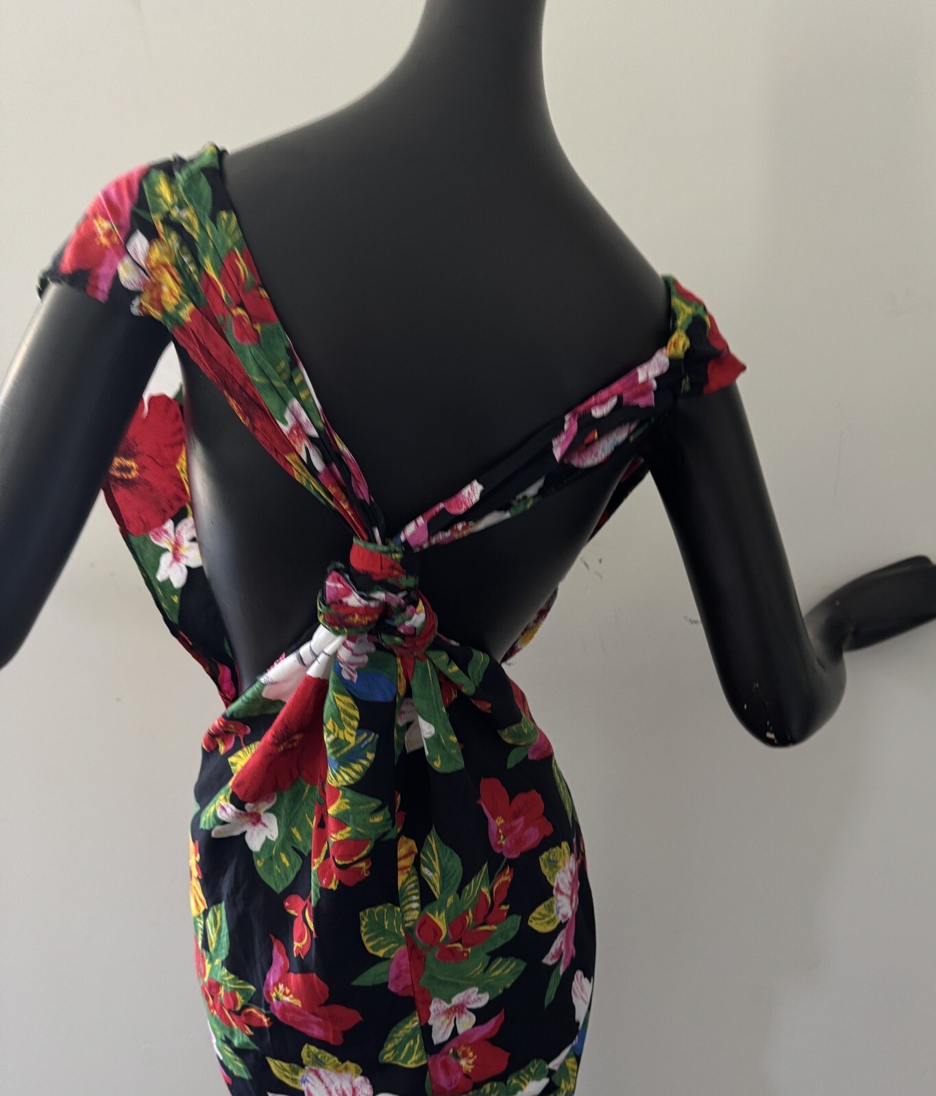 Vtg 80s 90s Jumpsuit Playsuit Rayon Hawaiian Dress Tiki Oasis One Size