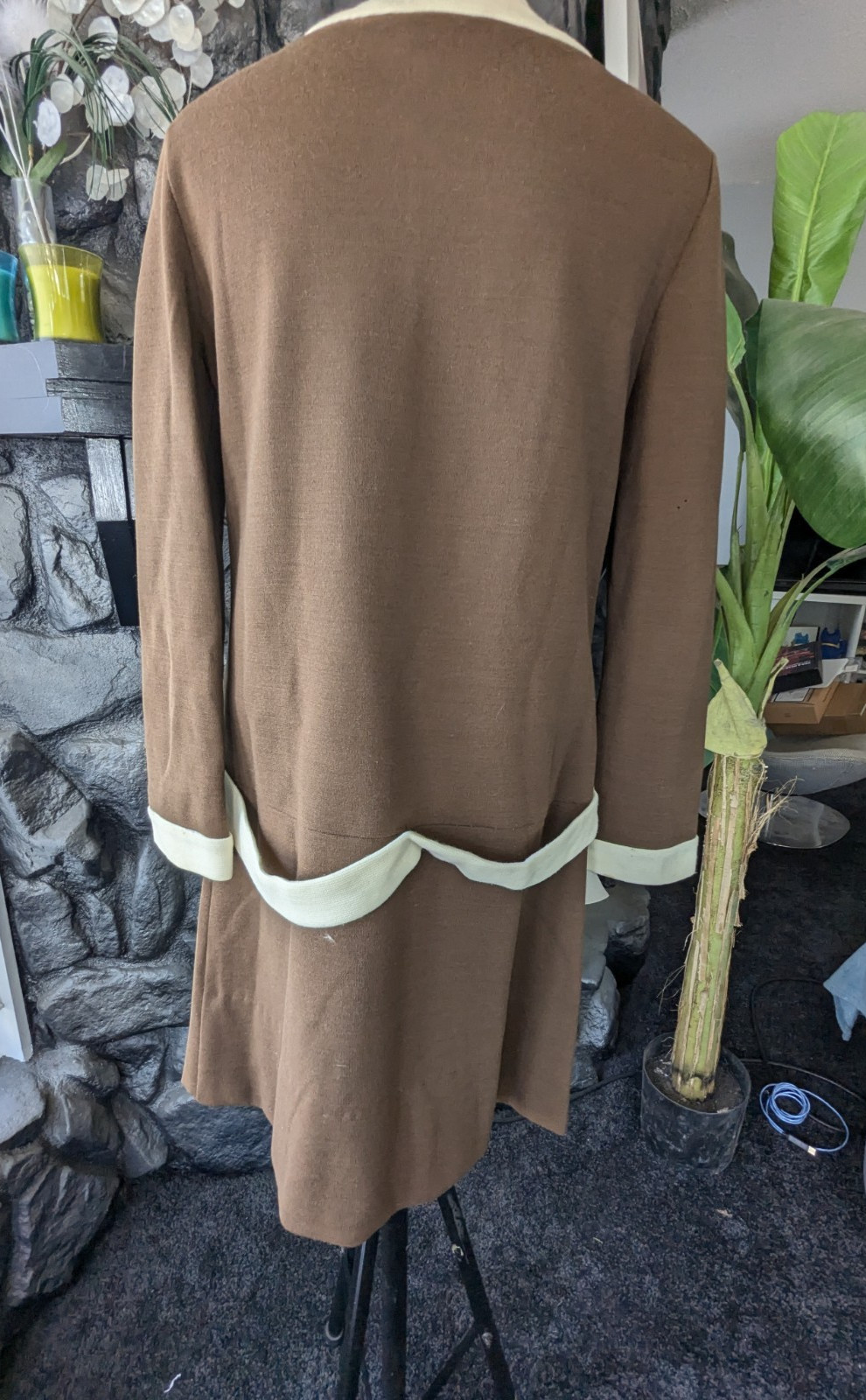 60s Vtg JONATHAN LOGAN Knit Designer Dress Mini Drop Waist Dbl Breasted Sz M