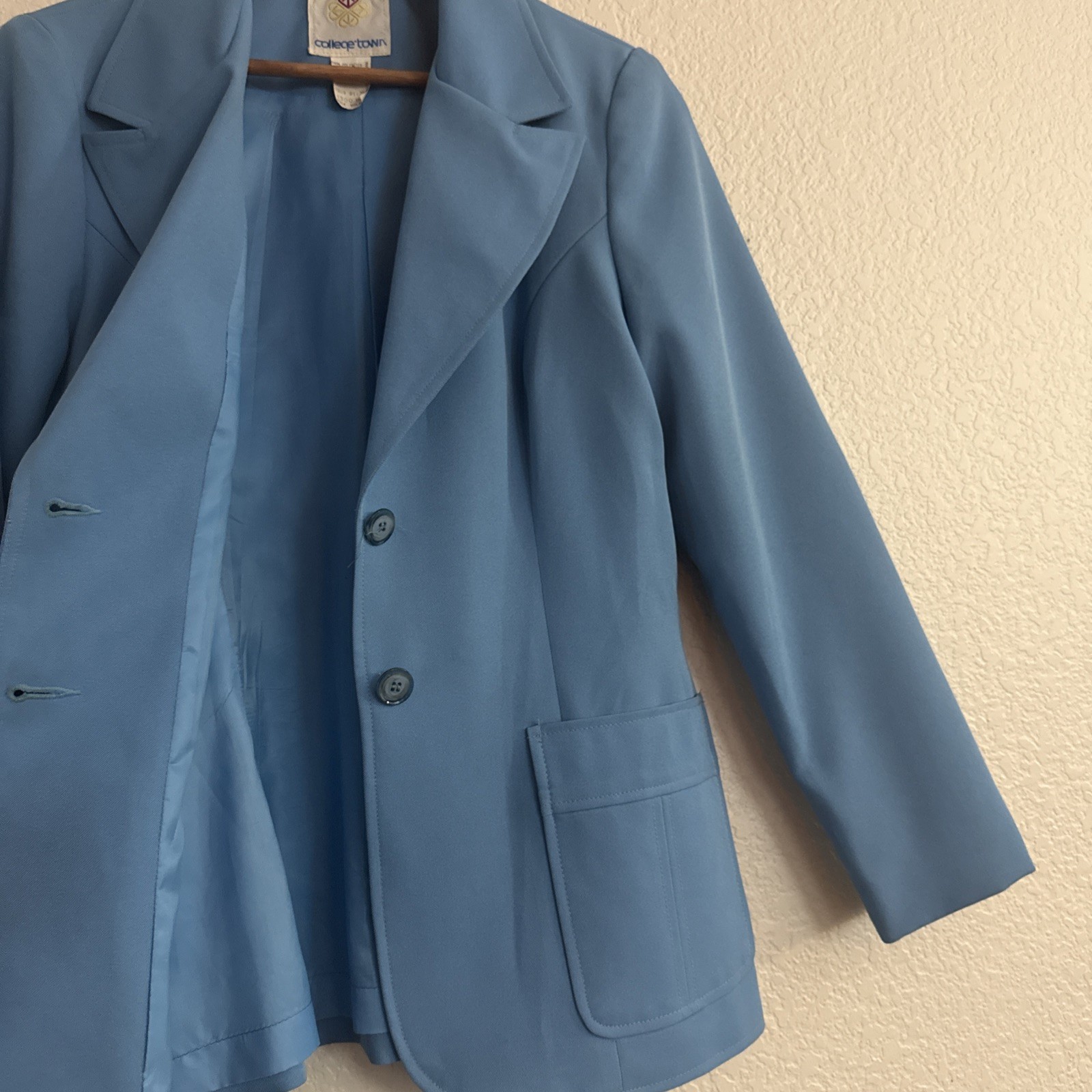 NWOT Vintage 1970s Blue Tailored Blazer Fitted Lined Women’s Leisure Suit