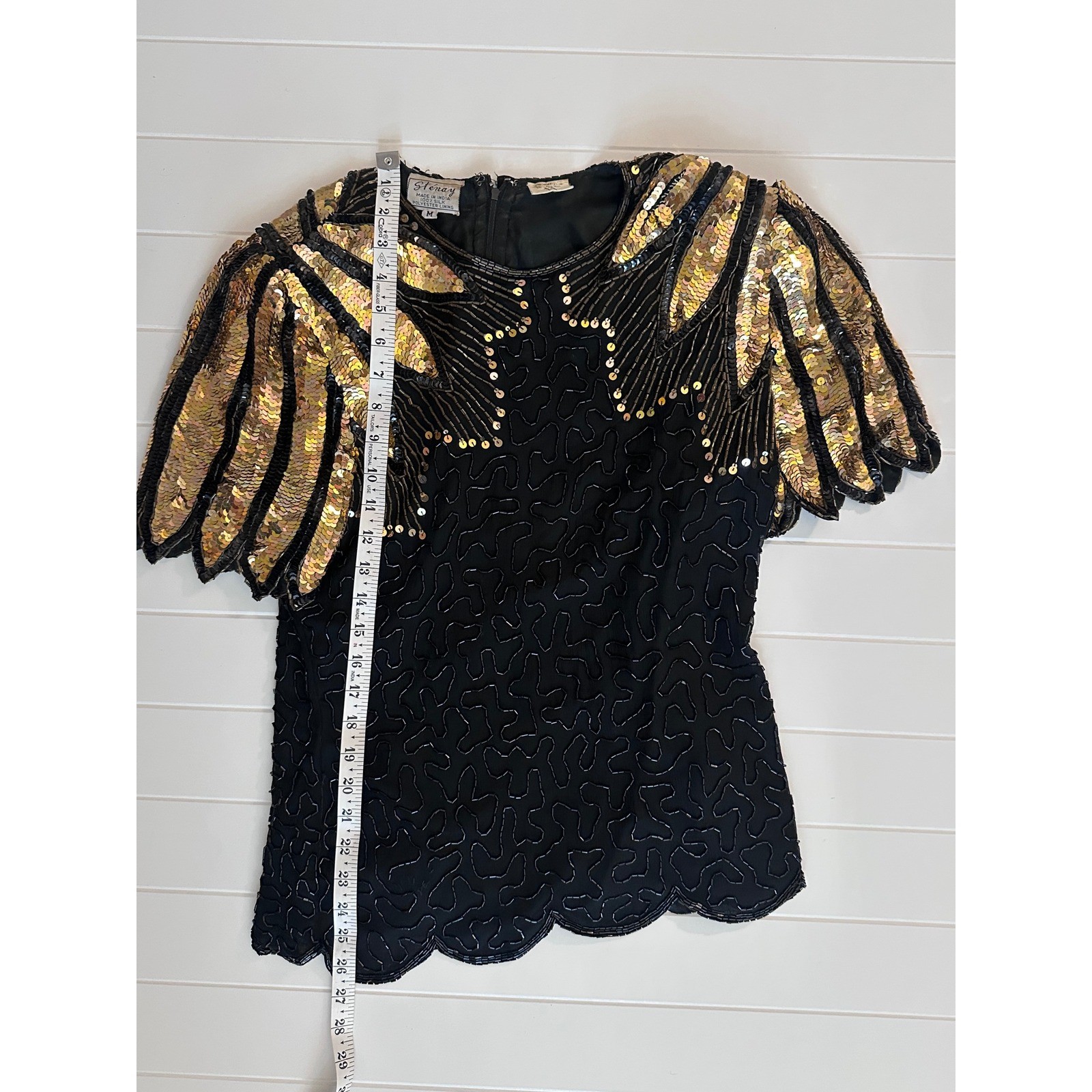 Vintage Stunning Gatsby Art Deco Stenay Beaded Top Gold Evening main character M