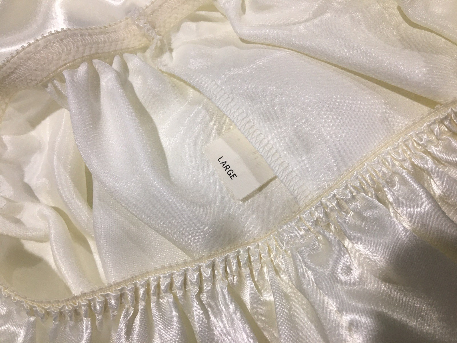 Vtg Fair Ivory Satin Pajama Lounge Pants L