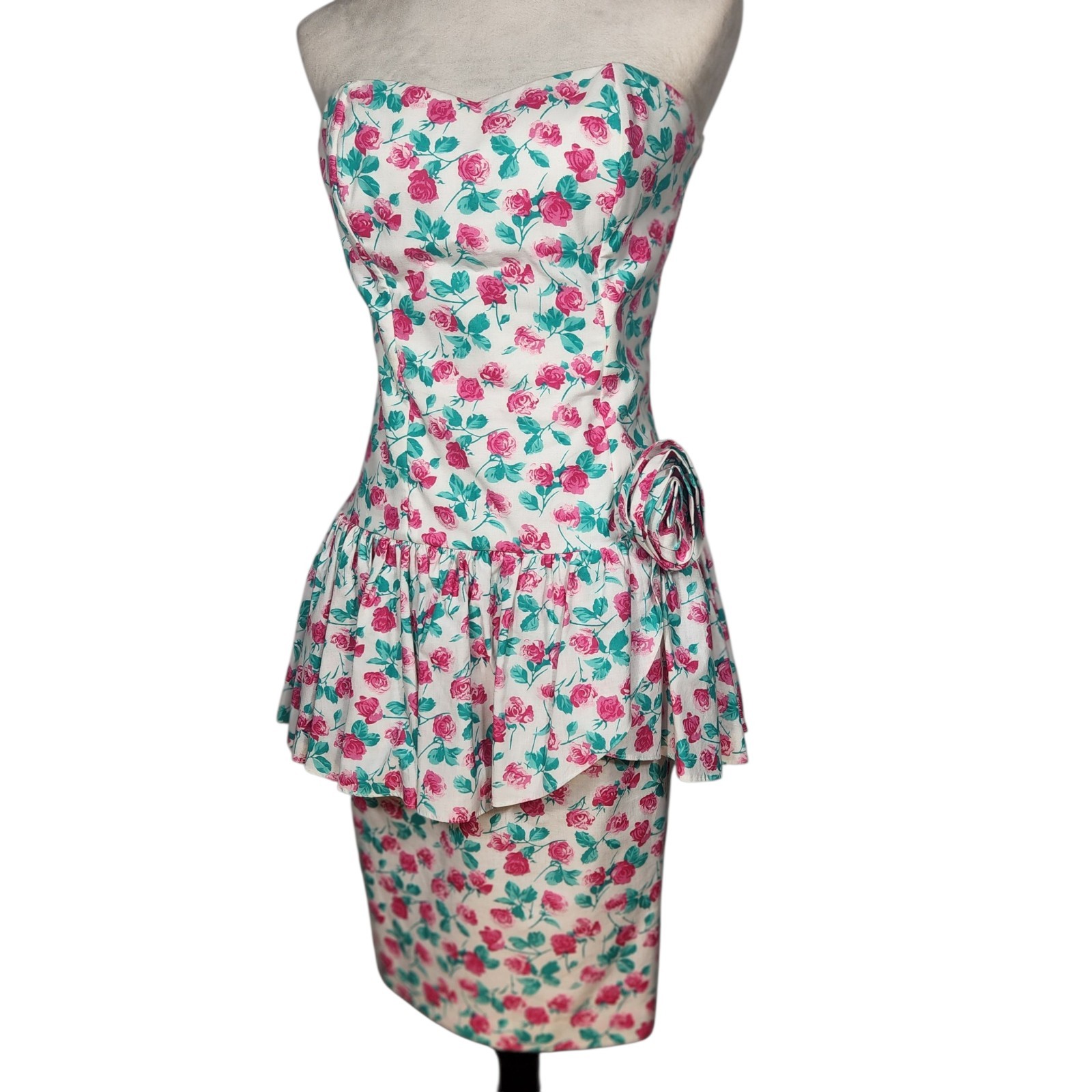 Darling vtg Floral Dress By KATIE MFG Sz 9 / 10, 100% cotton, Jacket Is Homemade