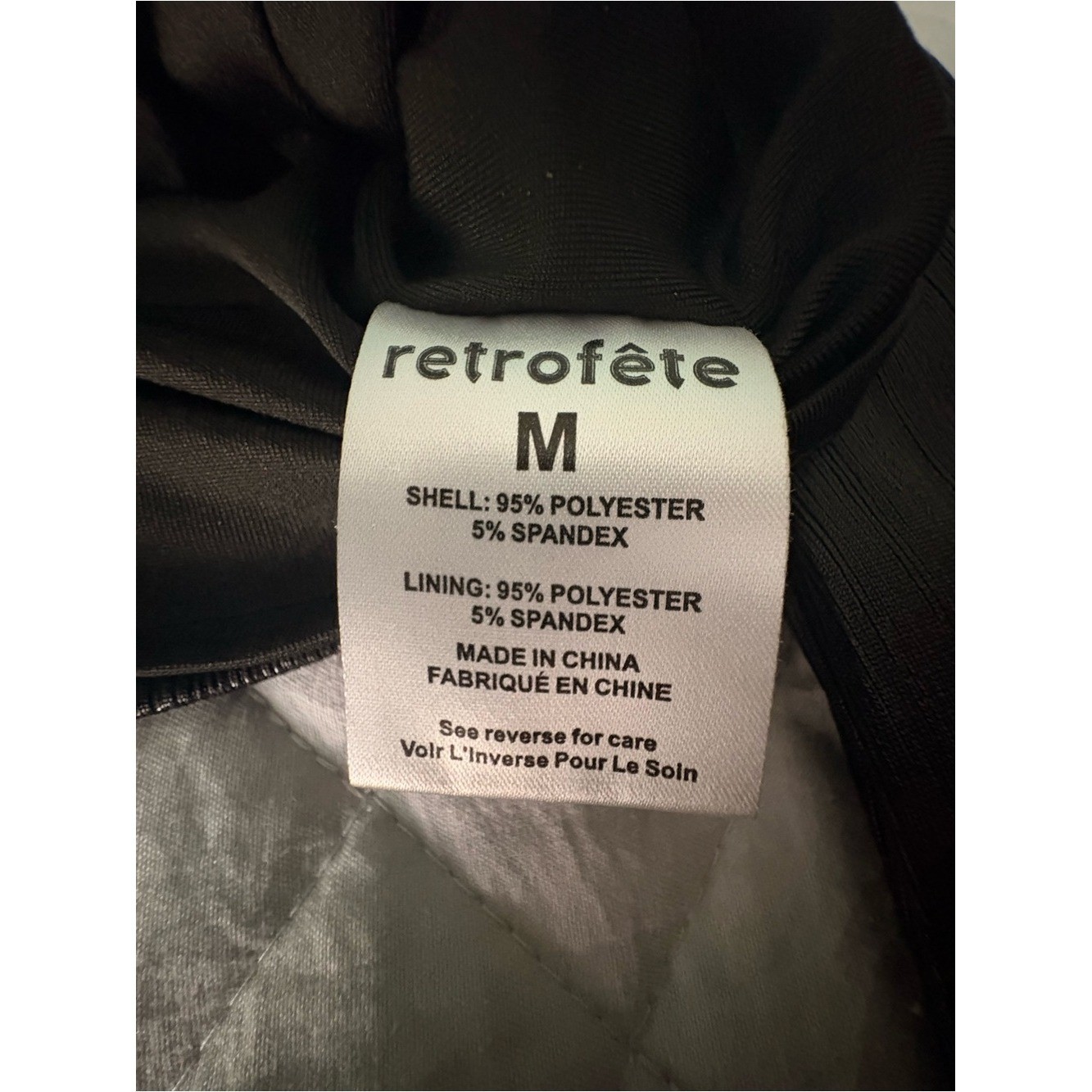 Retrofête Luna Draped Lamé Metallic Black Mini Skirt, size med