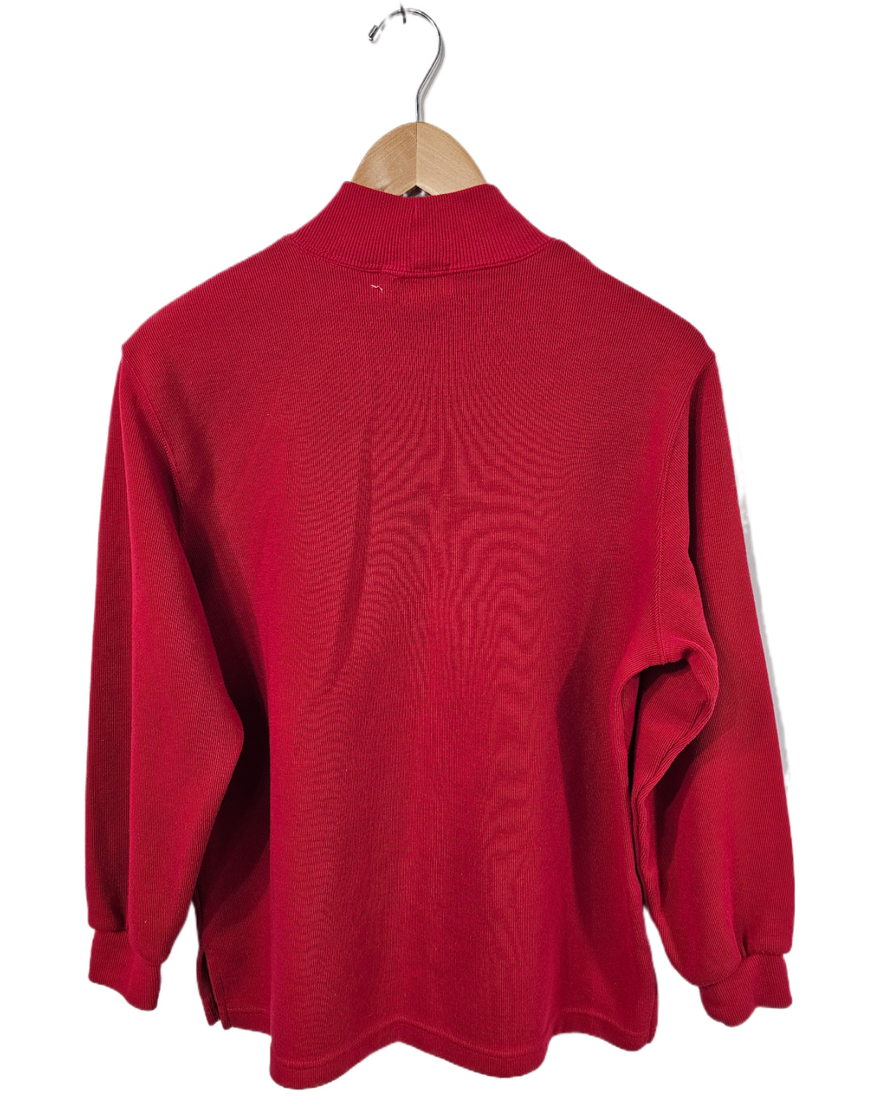 Vtg Alfred Dunner Red Mock Neck Shirt Fireplace Sz M