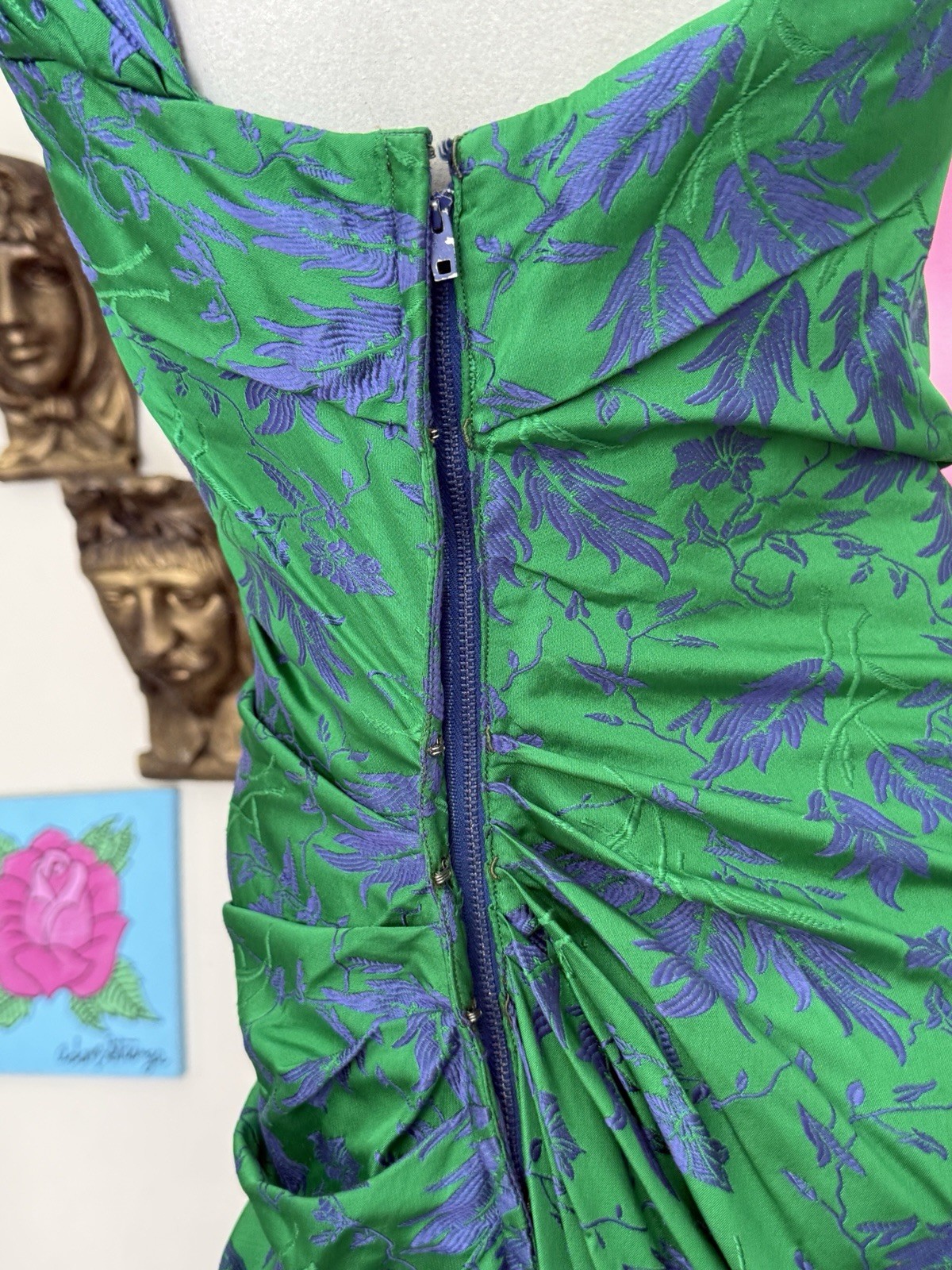 Ceil Chapman mermaid dress vintage designer gown glam 1950s midcentury Sarong S