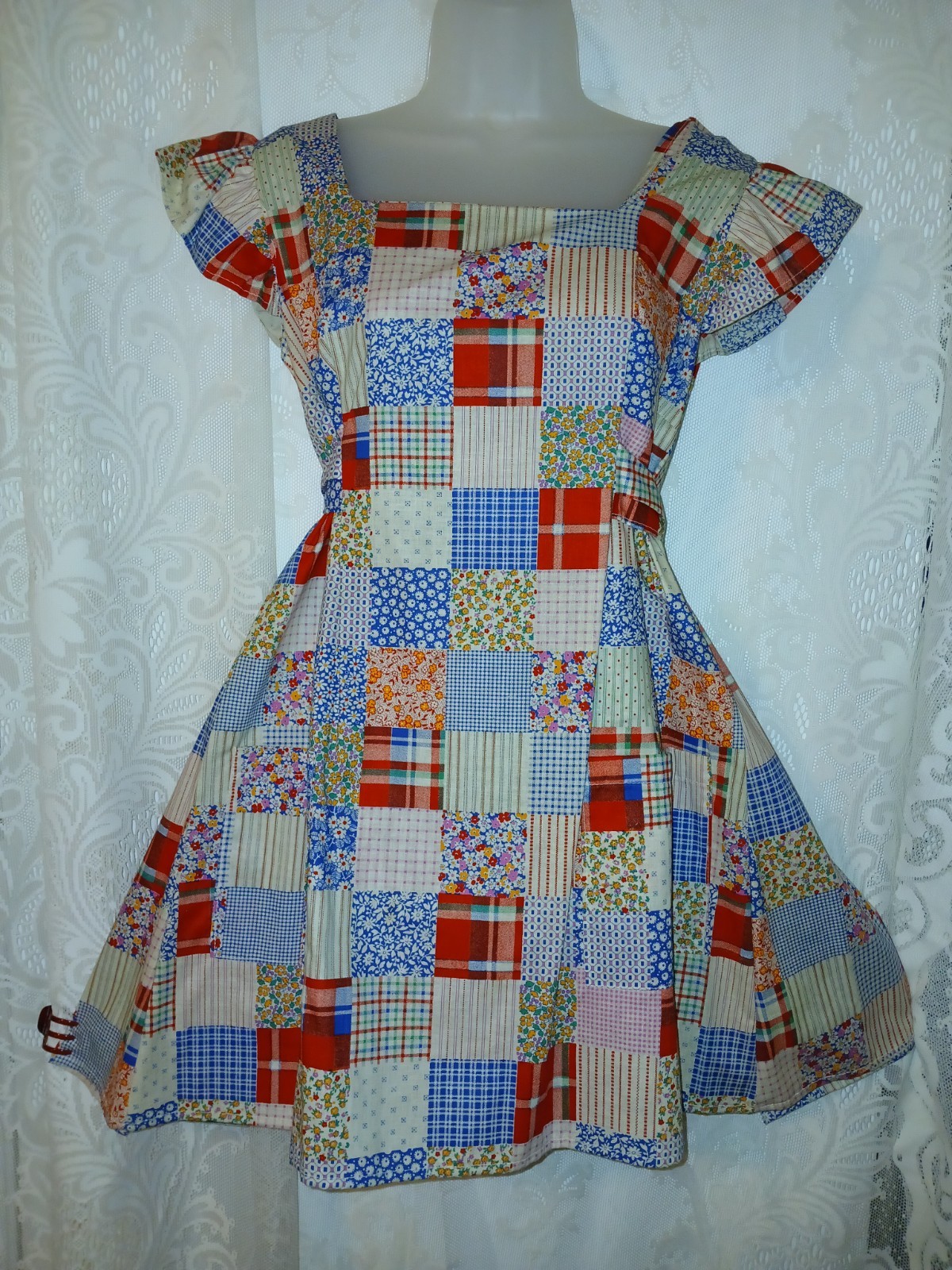 Vintage 70s Now! Designs San Fran Party Apron Patchwork Boho Dress Top O/S NOS