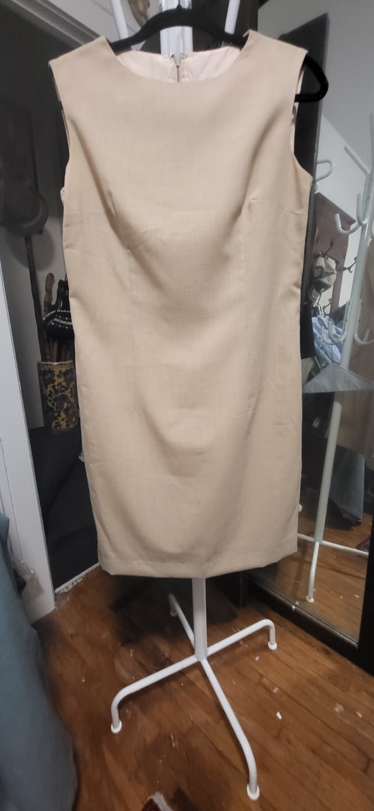 Vintage 1960’s Anne Fogarty Light Beige Sheath Dress M/L