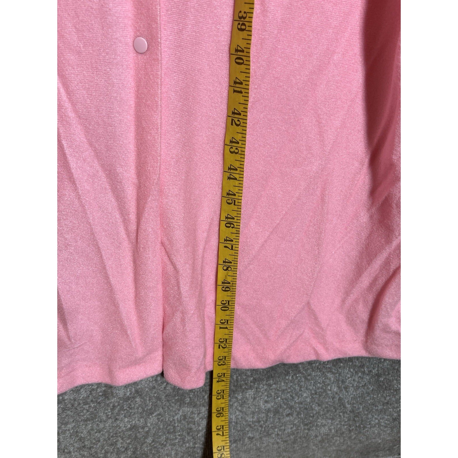 Vintage Kingly Long Robe Womens Size Large 16-18 Pink Side Pocket Snap Front USA
