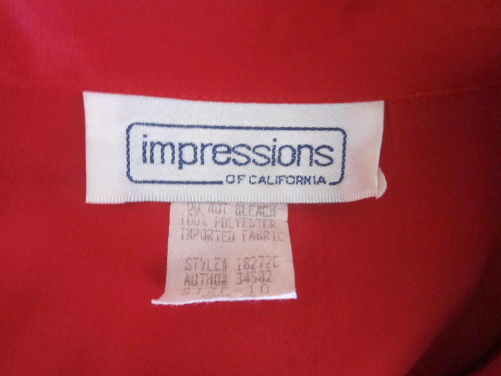 VTG 80’s IMPRESSIONS Red Long Sleeve Career Button Front Blouse Shirt Sz 10