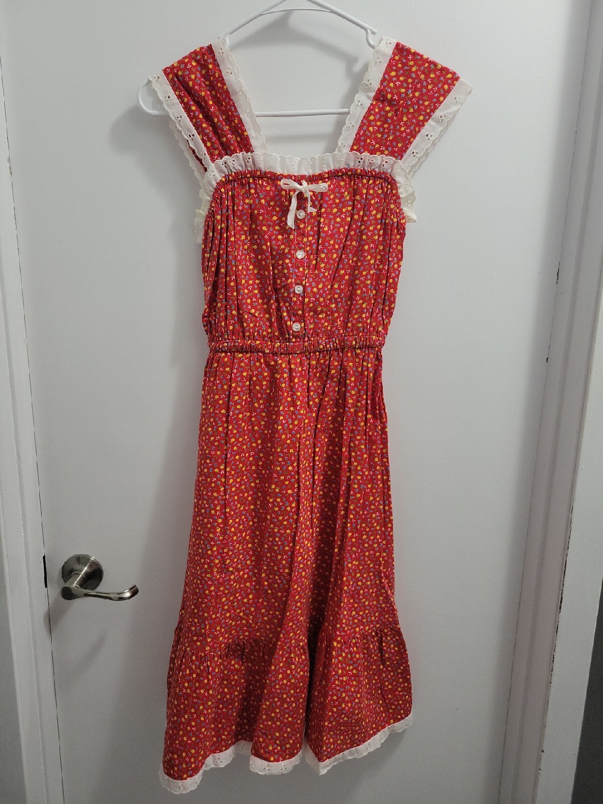 Vintage Jackie O Dress Red 60s Era Made In California Size 7