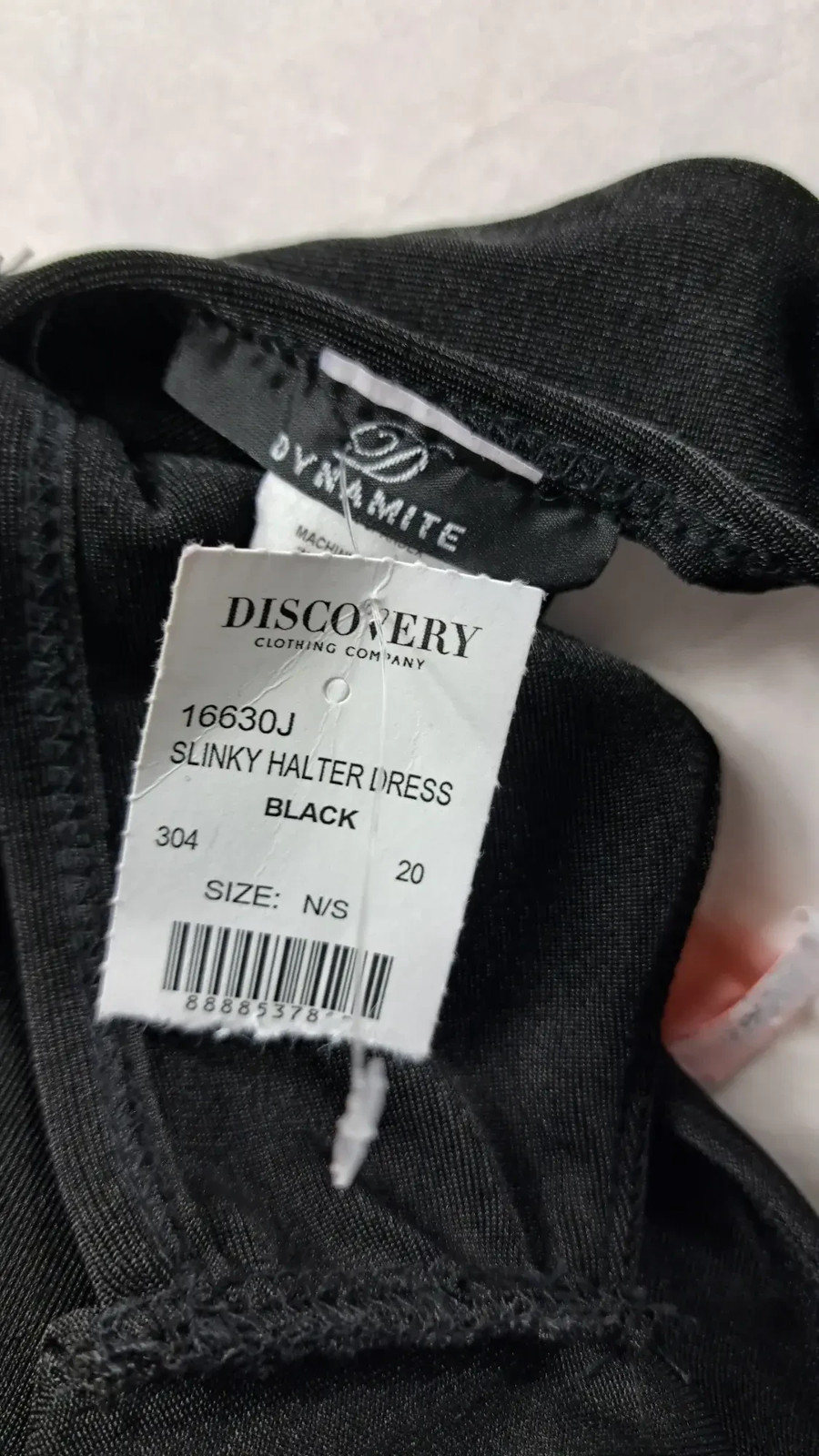 Discovery Slinky Halter Dress X-Large Black Slinky Halterneck Dress 16630J