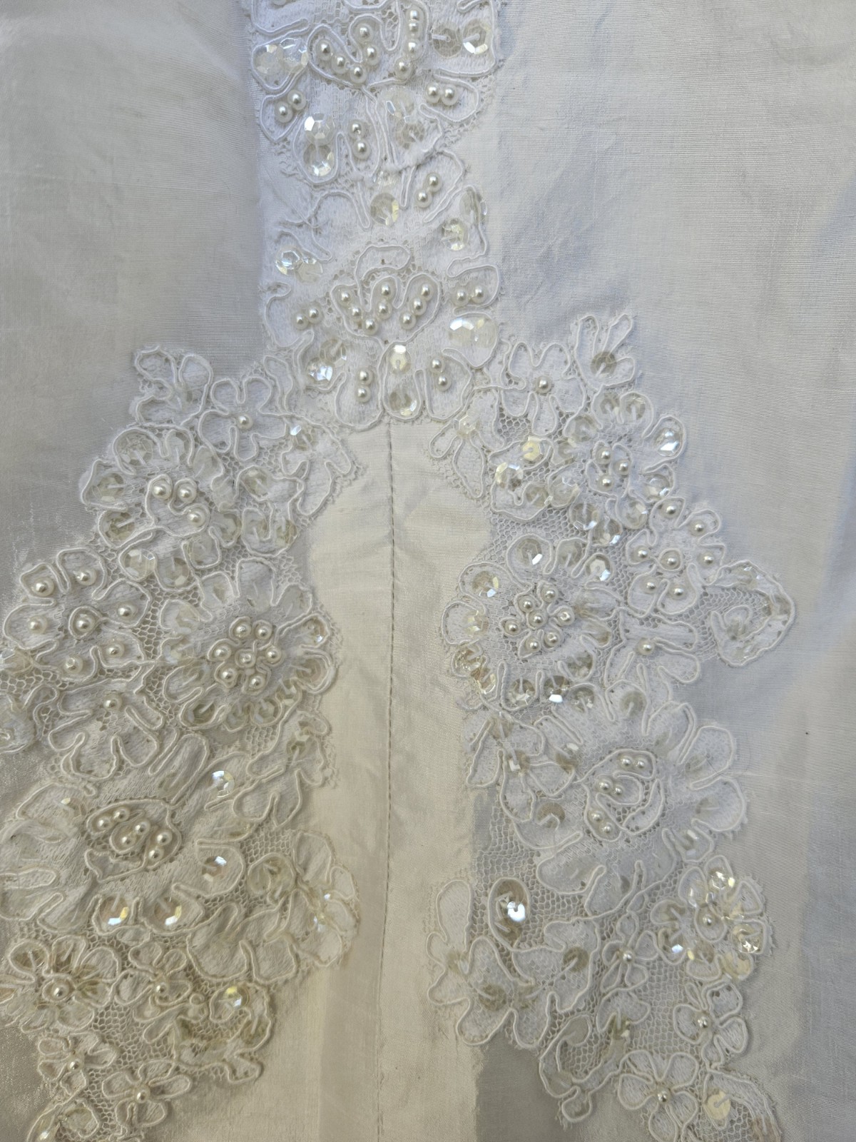 Vintage 90s Wedding Dress Princess Ballgown Basque Waist Silk Dupioni Size 10