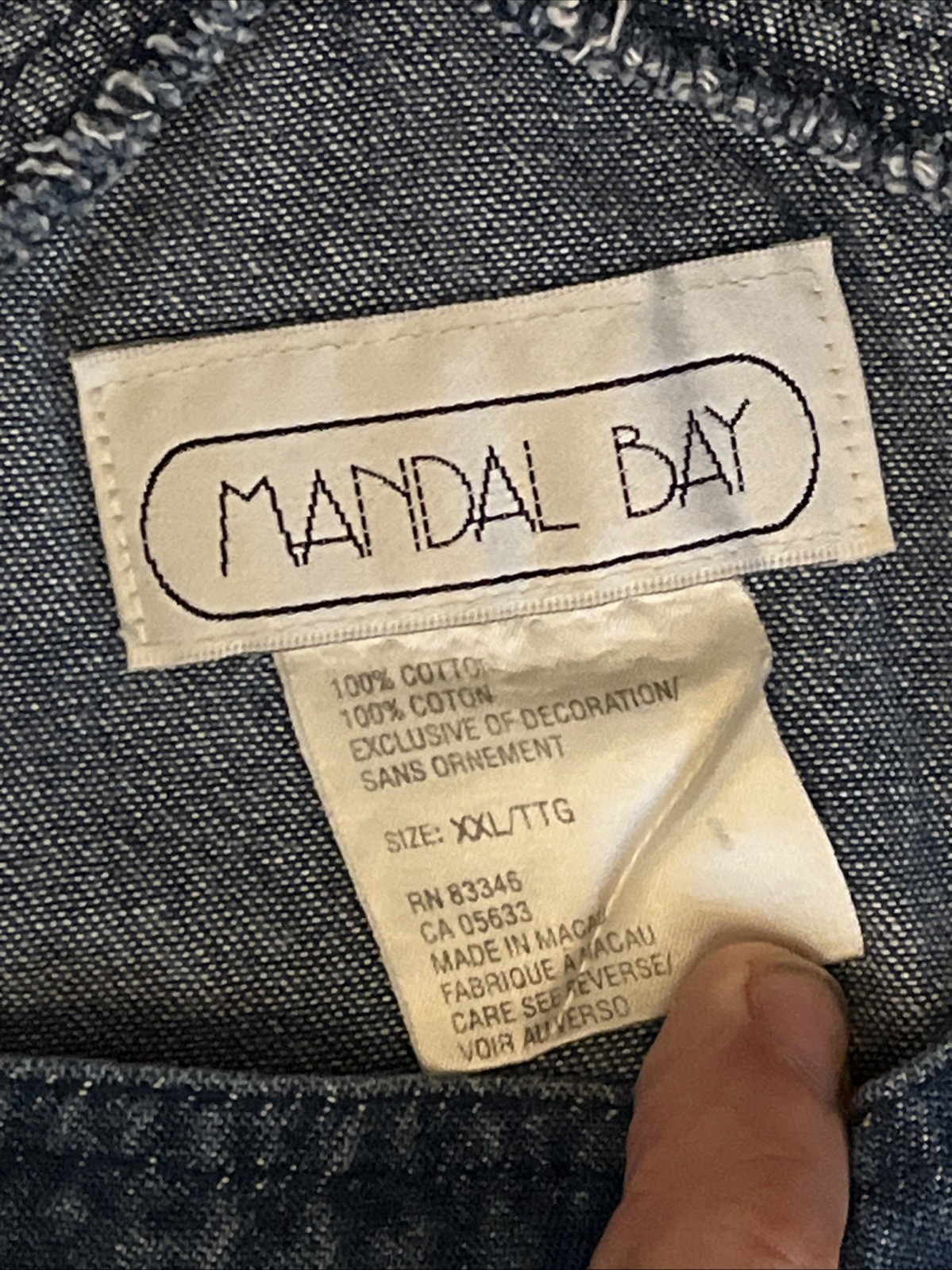 Mandal Bay Vintage 90s Denim Overalls XXL Applique Heart Hotdog Mustard Bee W