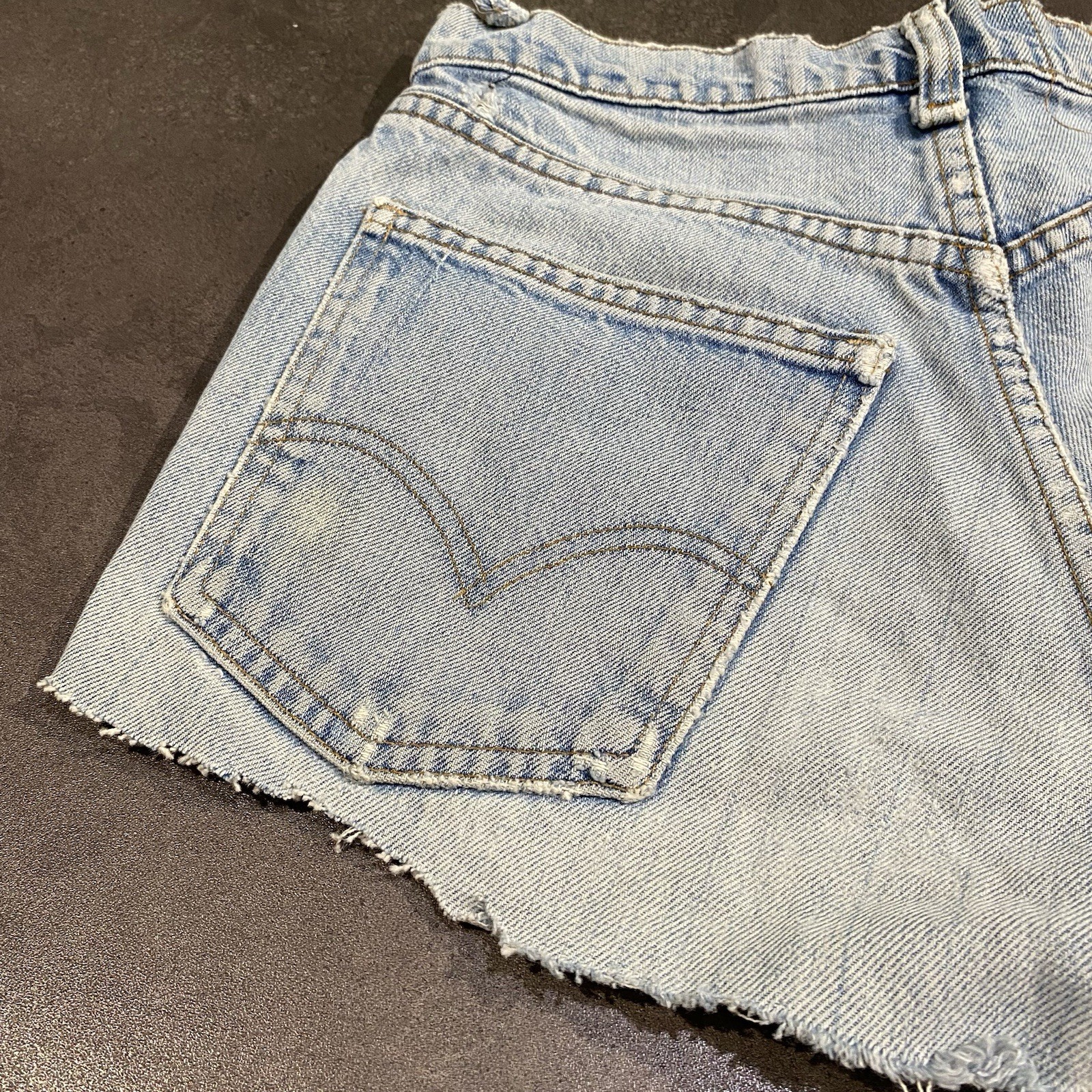Vintage 70s Levi’s Orange Tab Light Wash Cutoff Shorts Distressed 80s 90s READ