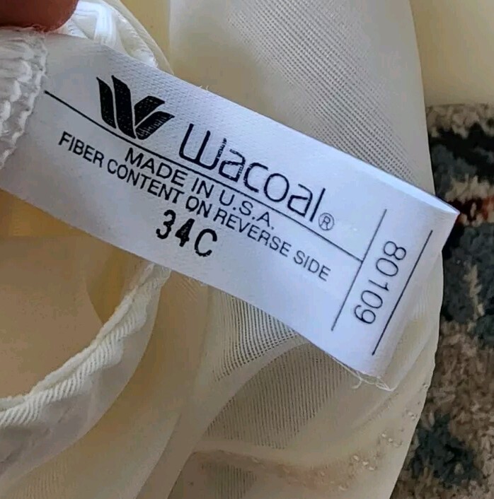 Vintage WACOAL 80109 All in One Girdle Bodysuit Ivory Lace Trim Size 34C