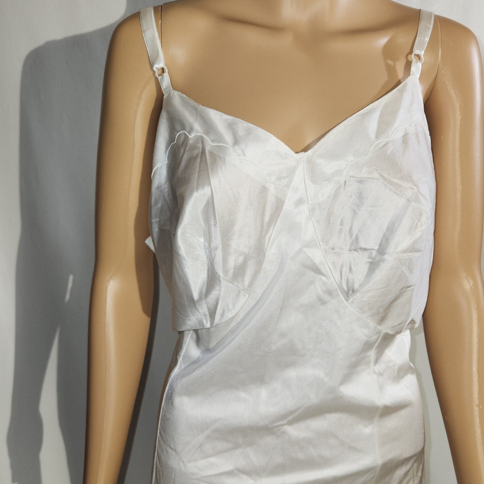 Vintage Sears XL-XXL White Slip Nightie Lingerie Busty Sizes 44 CuteUndergarment