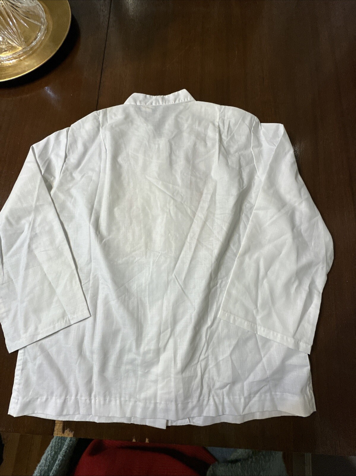 MAJESTIC Vtg 60-70s White Orange Embroidered 3/4 Sleeve Blouse Sz 16