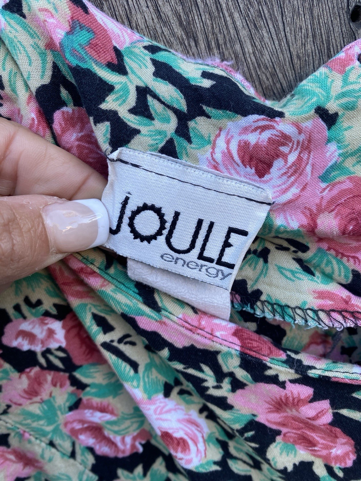 Vintage 1990’s Joule Energy Pink & Black Floral Jumper Wide Leg Jumpsuit M/L
