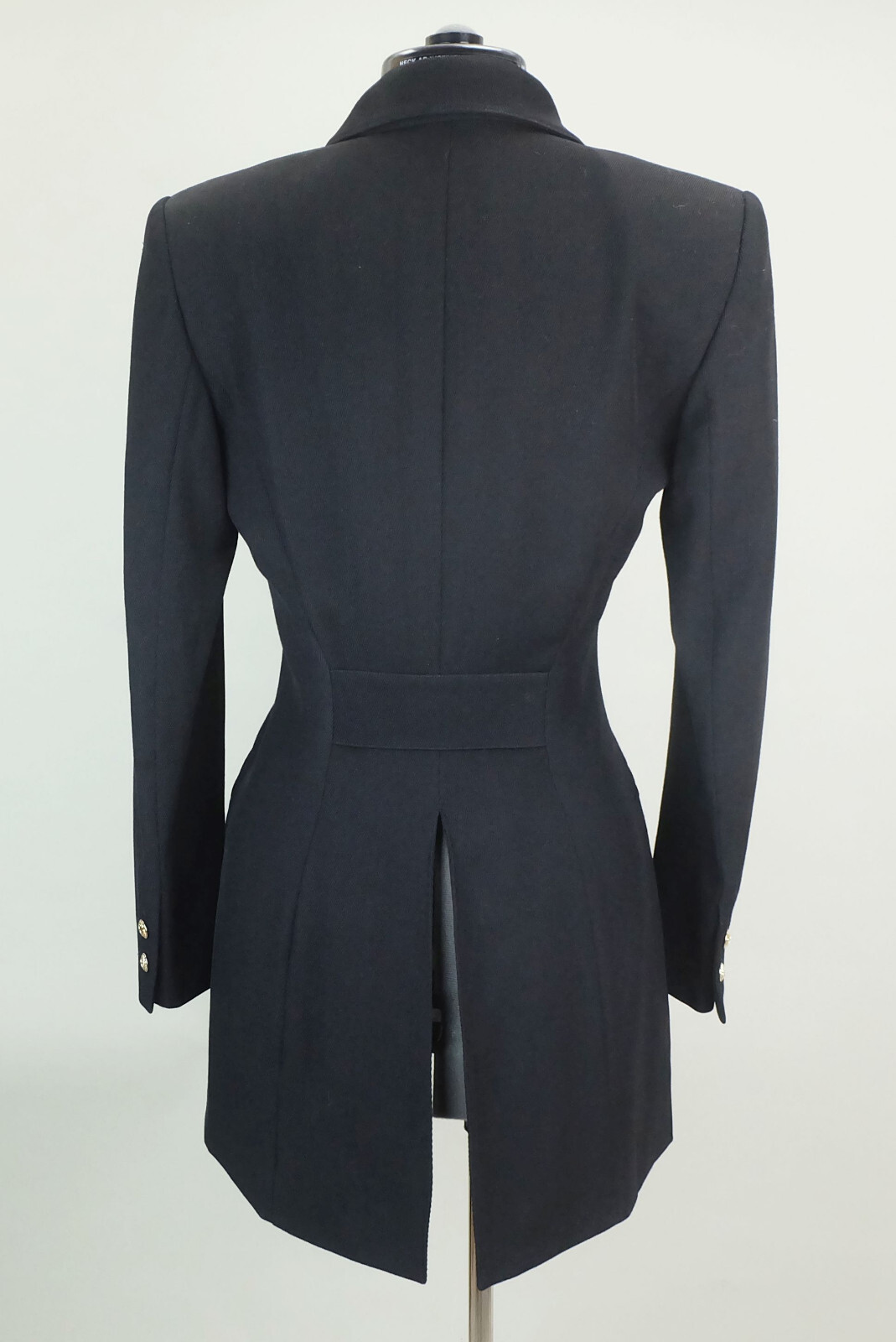 Extravagant long jacket blazer State of Claude Montana black size S 80s