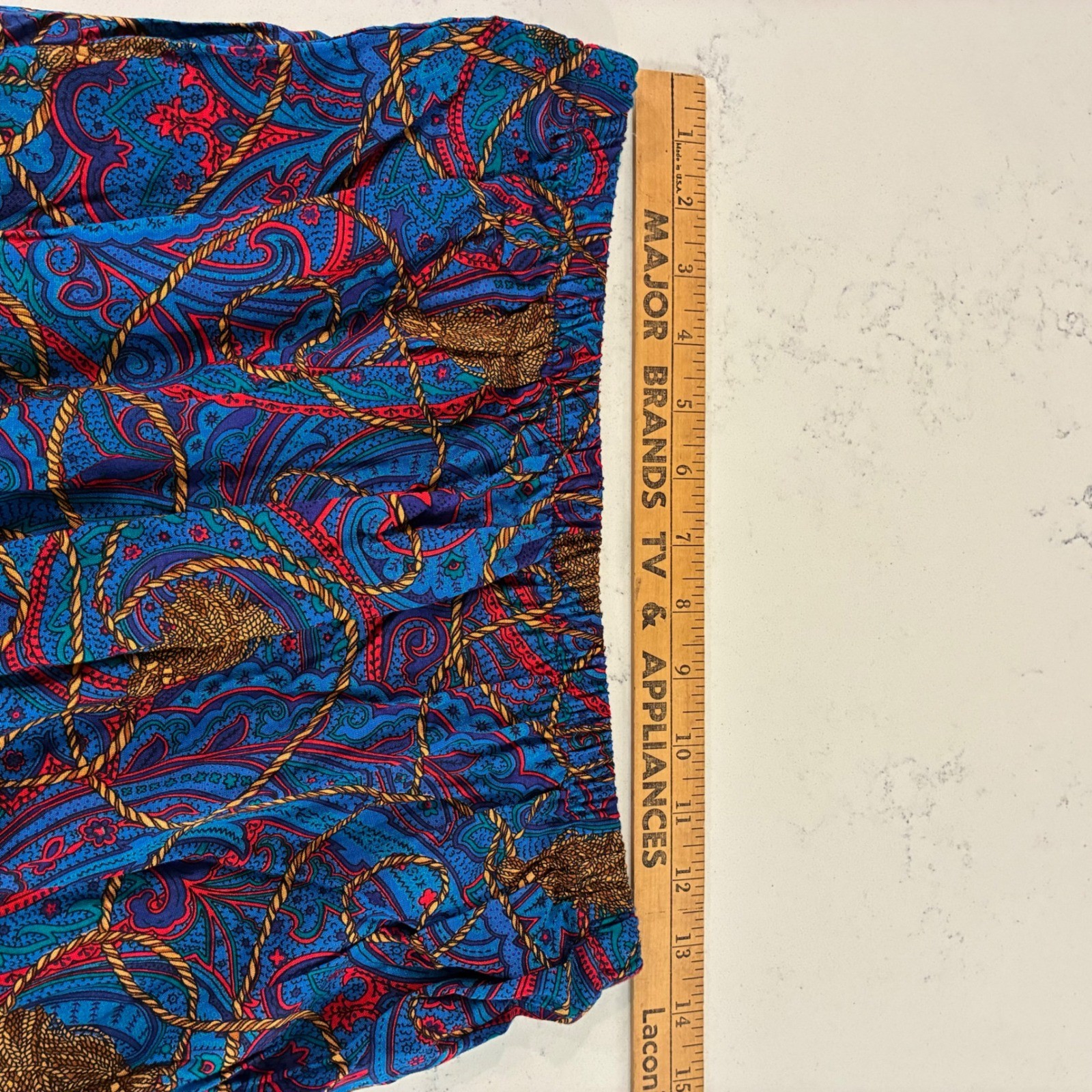 Vtg NWT Lady Carol Petites Top/Skirt 14P Paisley Nautical Rope Tier Retro Office