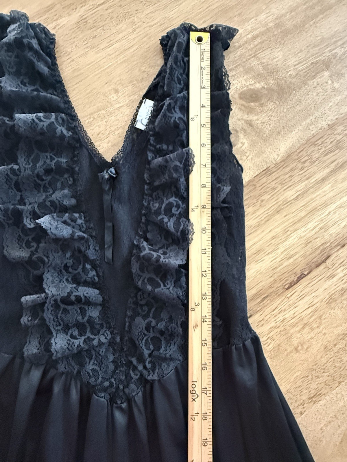 Vintage Black Nylon Slip Dress Dark Coquette Babydoll Lace Festival Rave Witchy