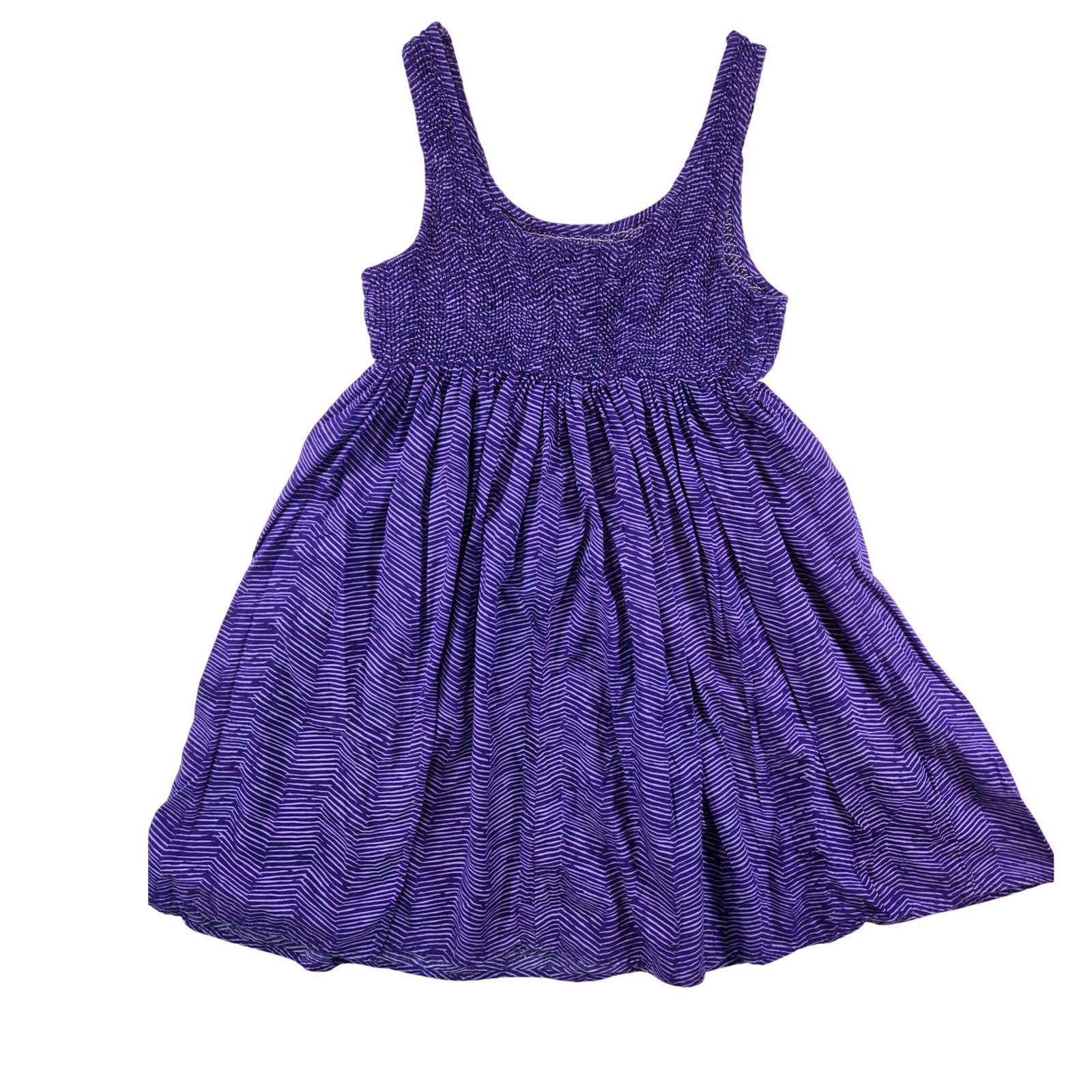 Ocean Pacific Women Purple Potion Smocked Mini Sun Dress SZ 11 / 13 Baby Doll