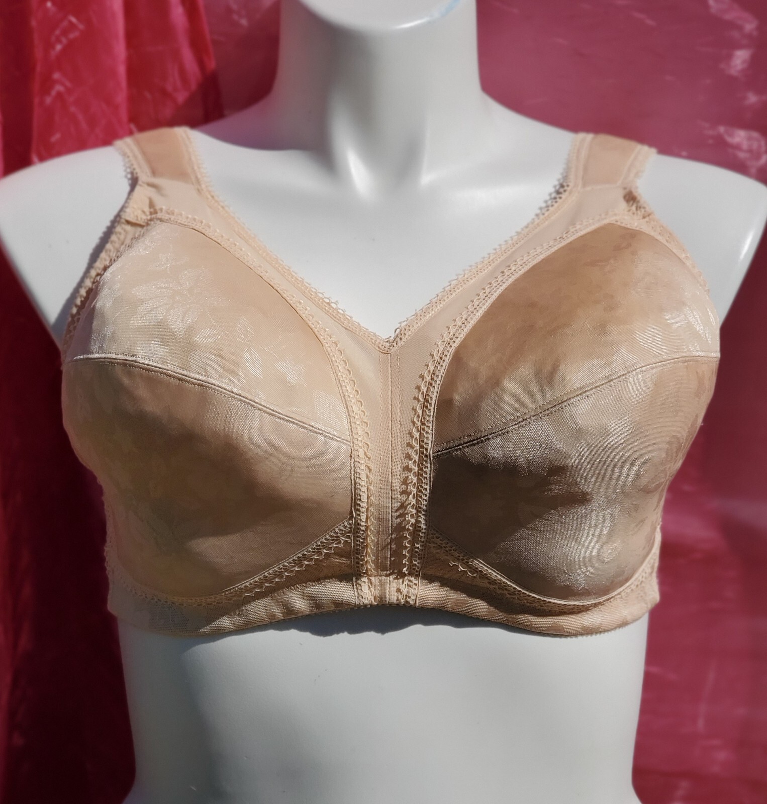 Underscore Bra Size 42D Beige Silky Lace Sexy Sissy Pin-up Crossdress Y2K