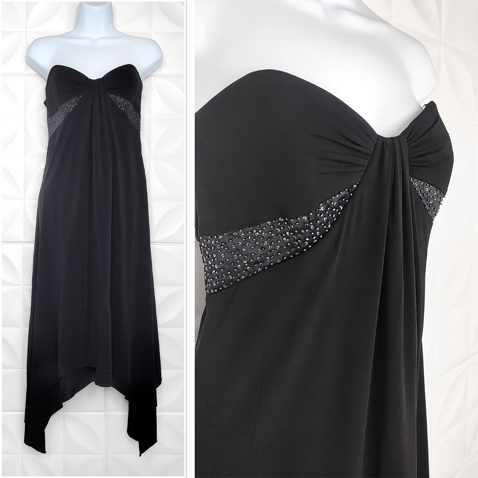 Vintage Y2K Witchy Strapless Dress NEW Stretch Formal Prom SEGAL Laundry $275 S