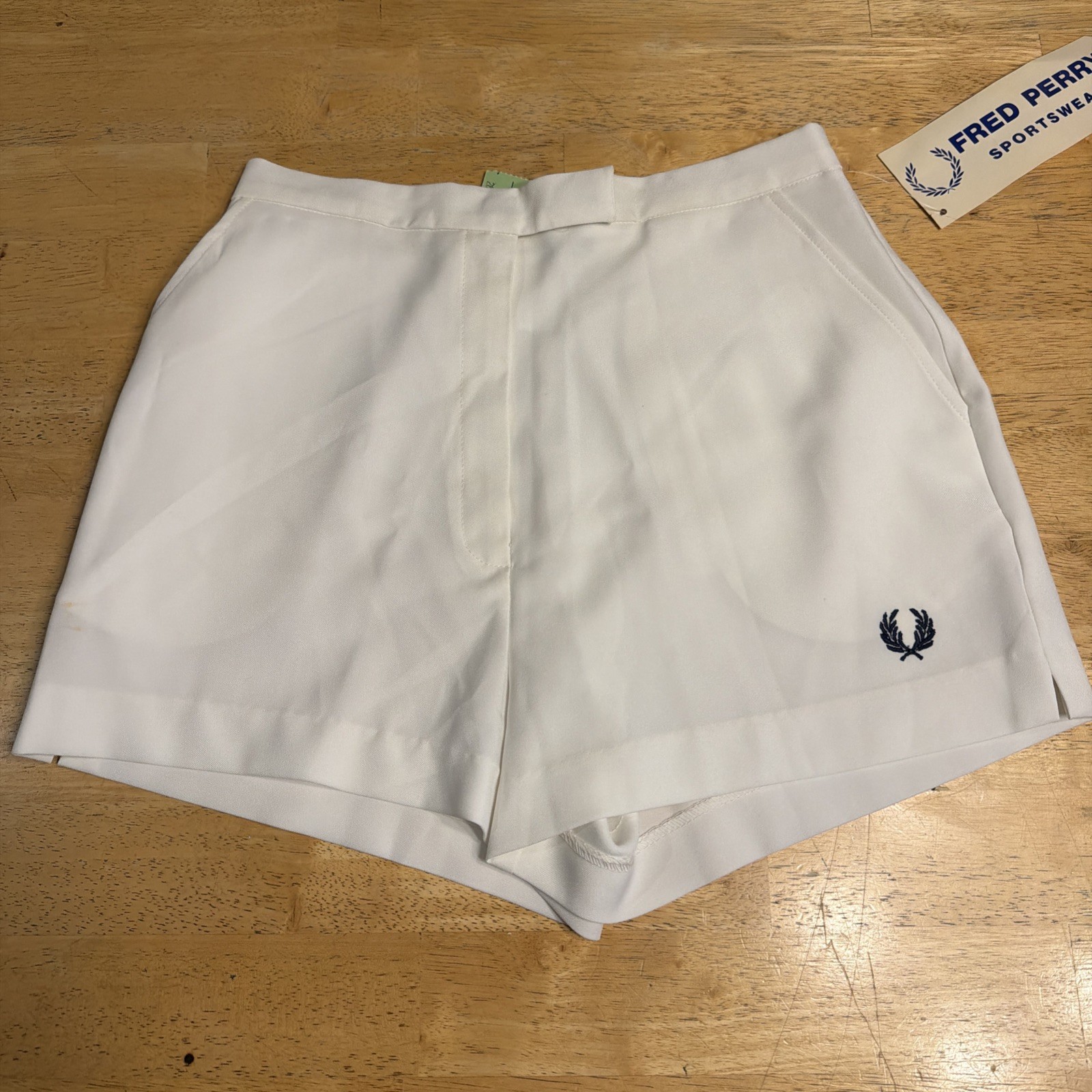 Vintage Fred Perry White Tennis Shorts NWT Deadstock Size 10 80s Rare Skirt