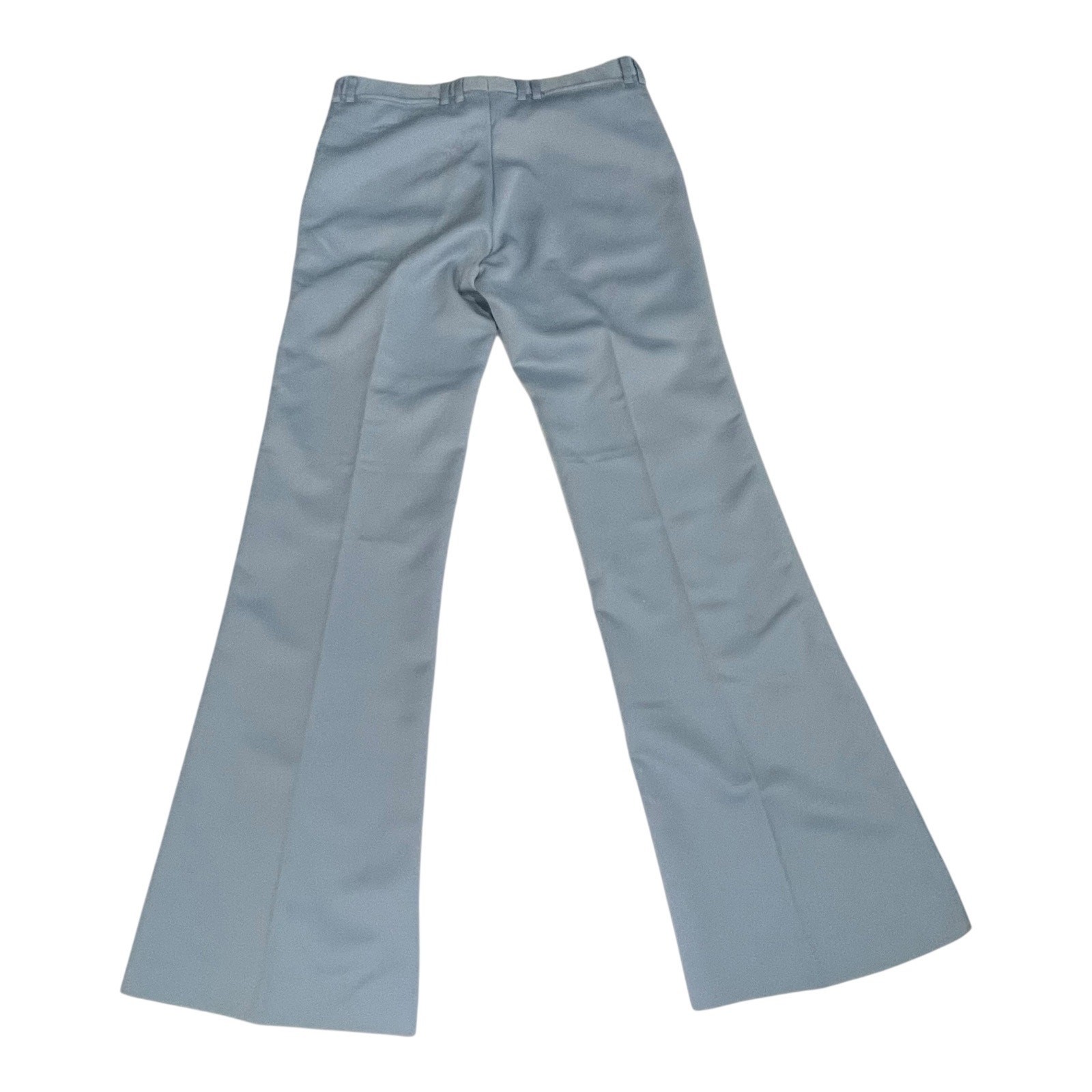 1970s Farah Powder Blue Bell Bottom Pants High Rise Wide Leg Ladies Slacks Sz M